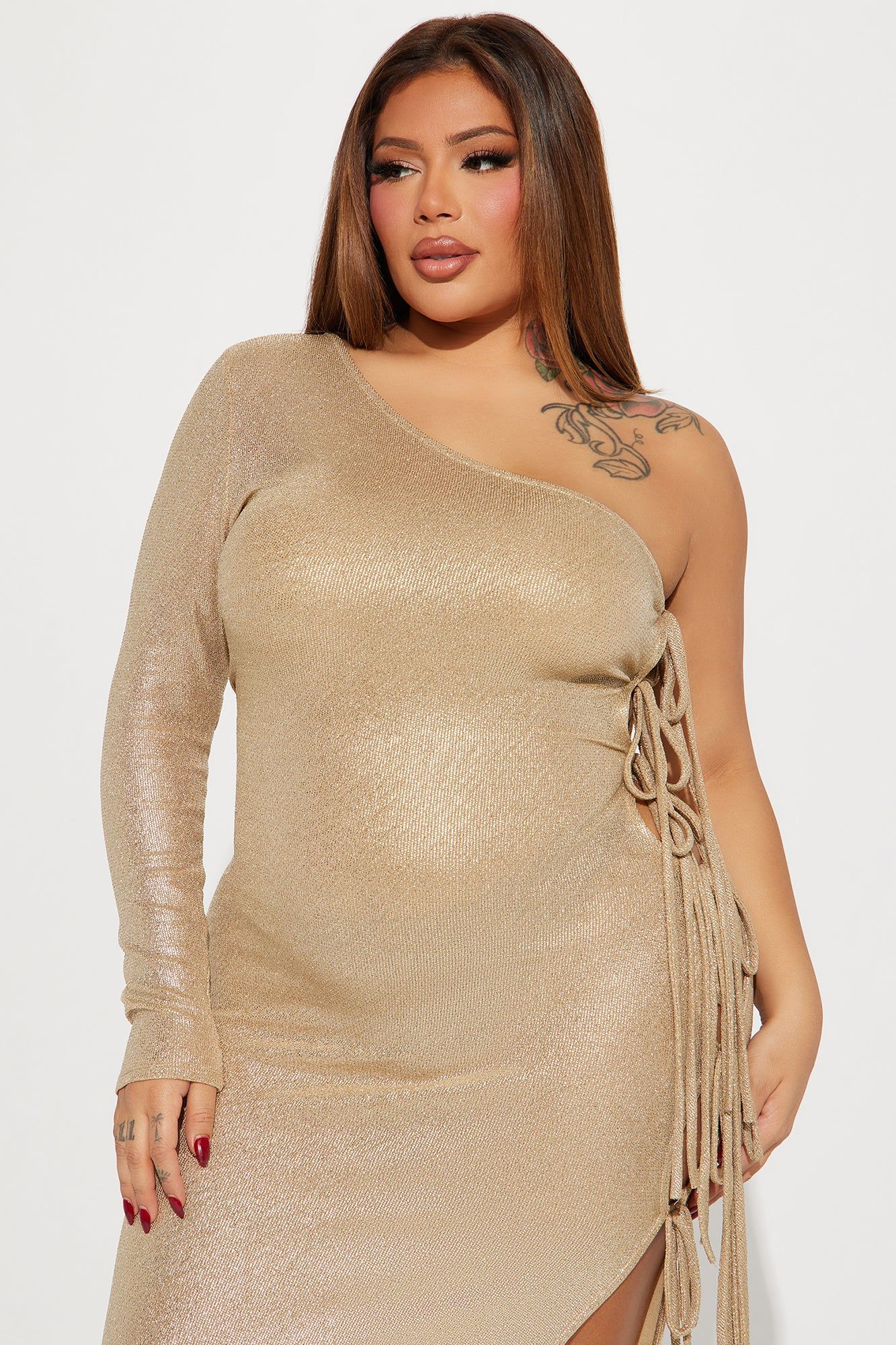 Scarlett Glitter Maxi Dress - Gold sold by Fashion Nova product image thumbnail 5