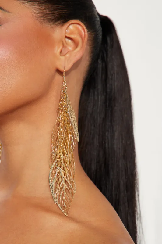 Hard To Beleaf Earrings - Gold sold by Fashion Nova