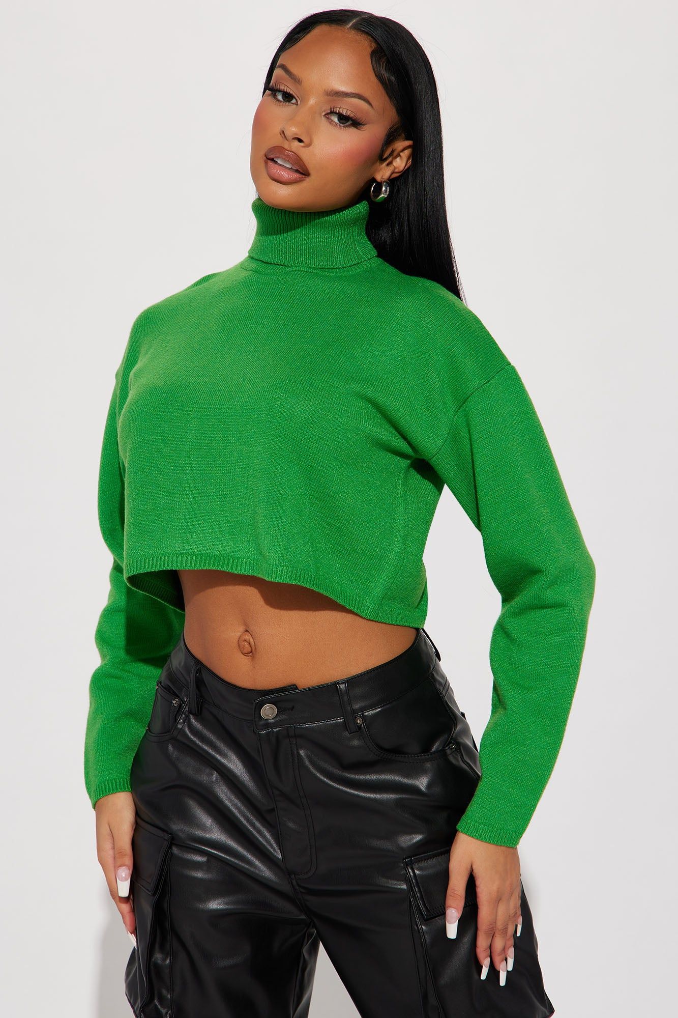 Lolani Turtleneck Sweater - Green sold by Fashion Nova