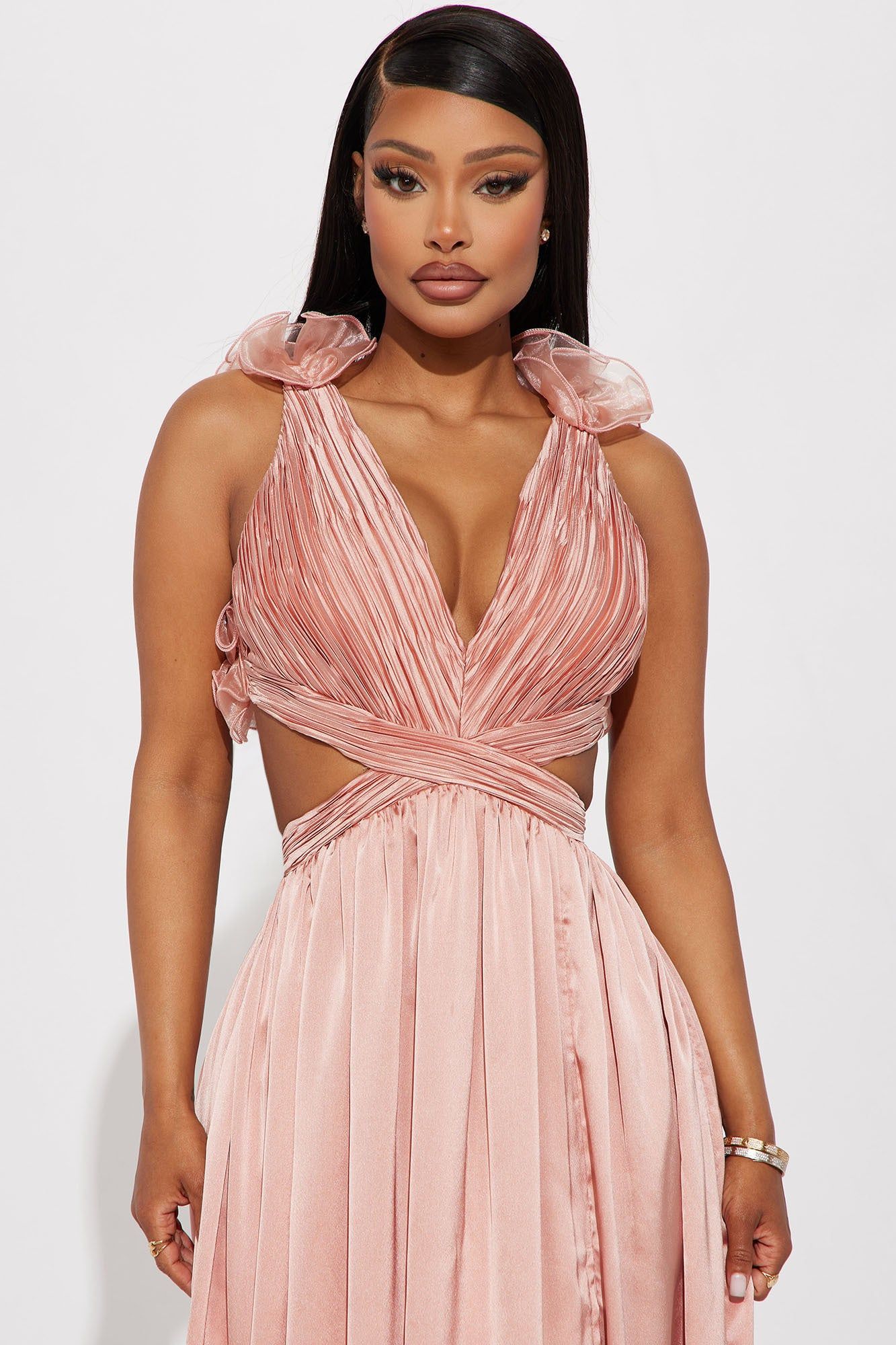 Going To The Chapel Satin Maxi Dress - Champagne sold by Fashion Nova product image thumbnail 2