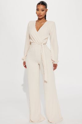 Millie Jumpsuit - Oatmeal sold by Fashion Nova