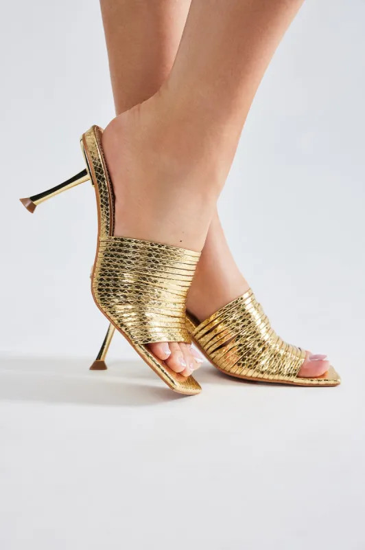 Nalya Metallic Mules - Gold sold by Fashion Nova