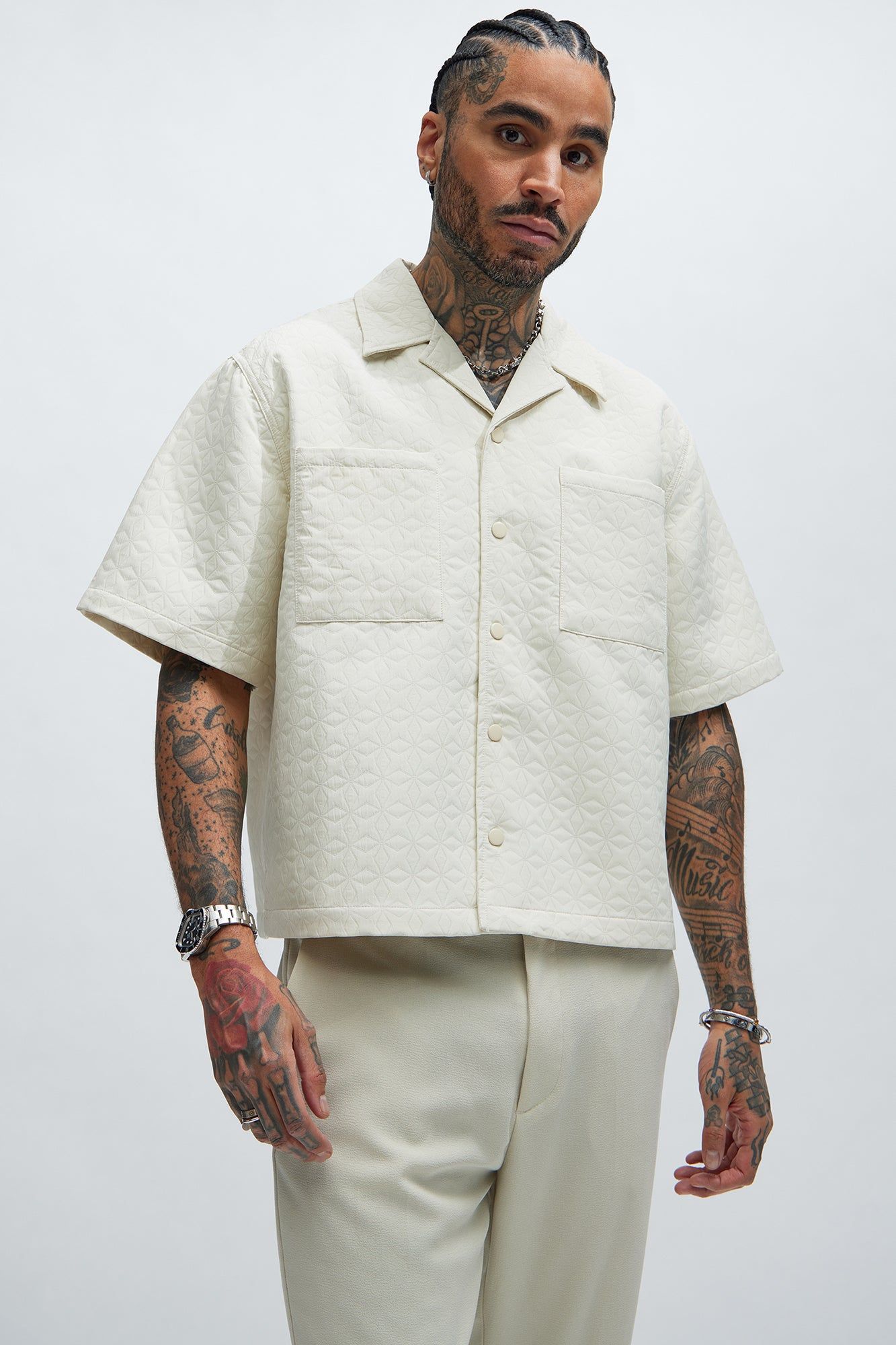 Joseph Jacquard Shirt - Off White sold by Fashion Nova