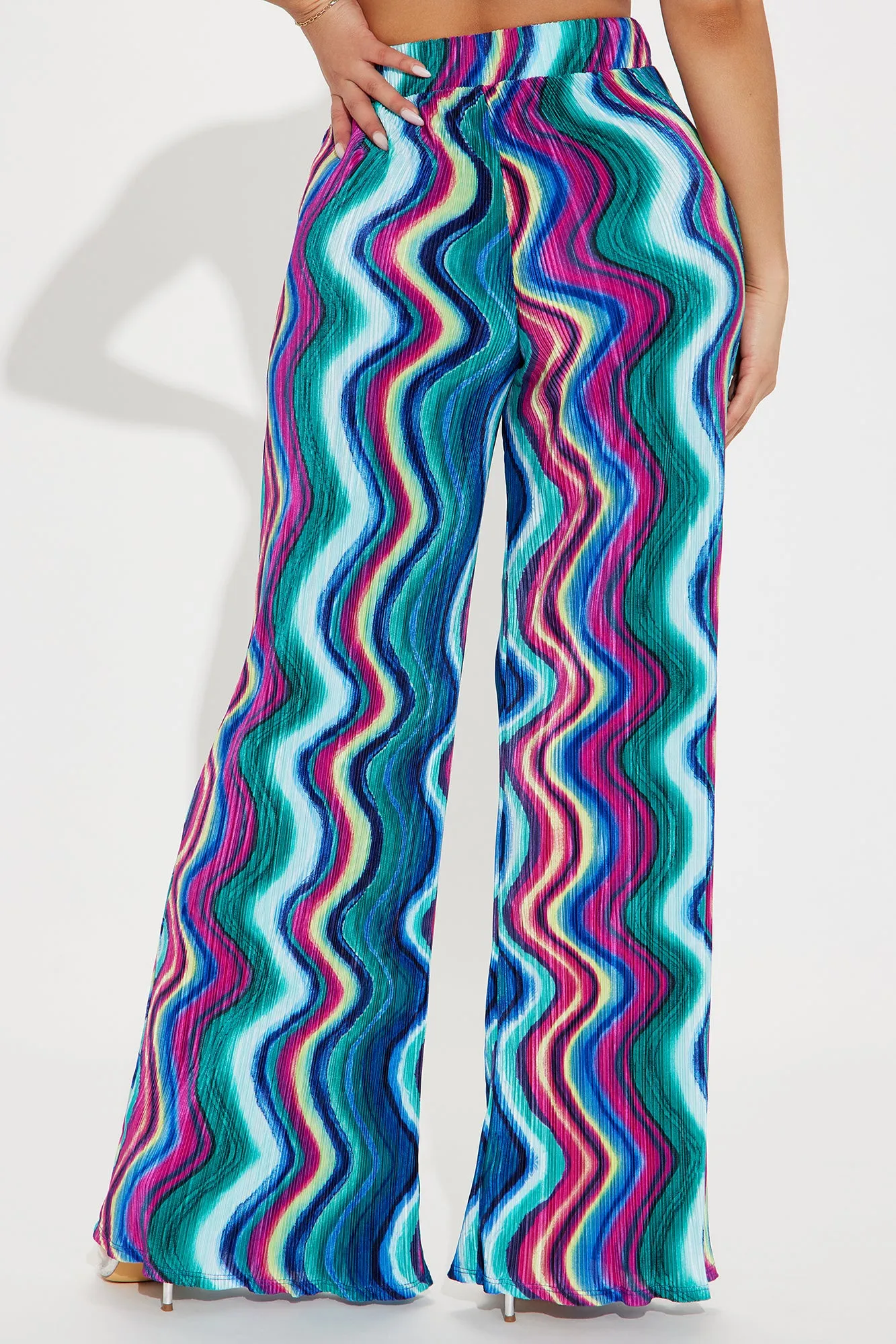 Meet By The Ocean Printed Plisse Pant - Blue/combo sold by Fashion Nova product image thumbnail 3