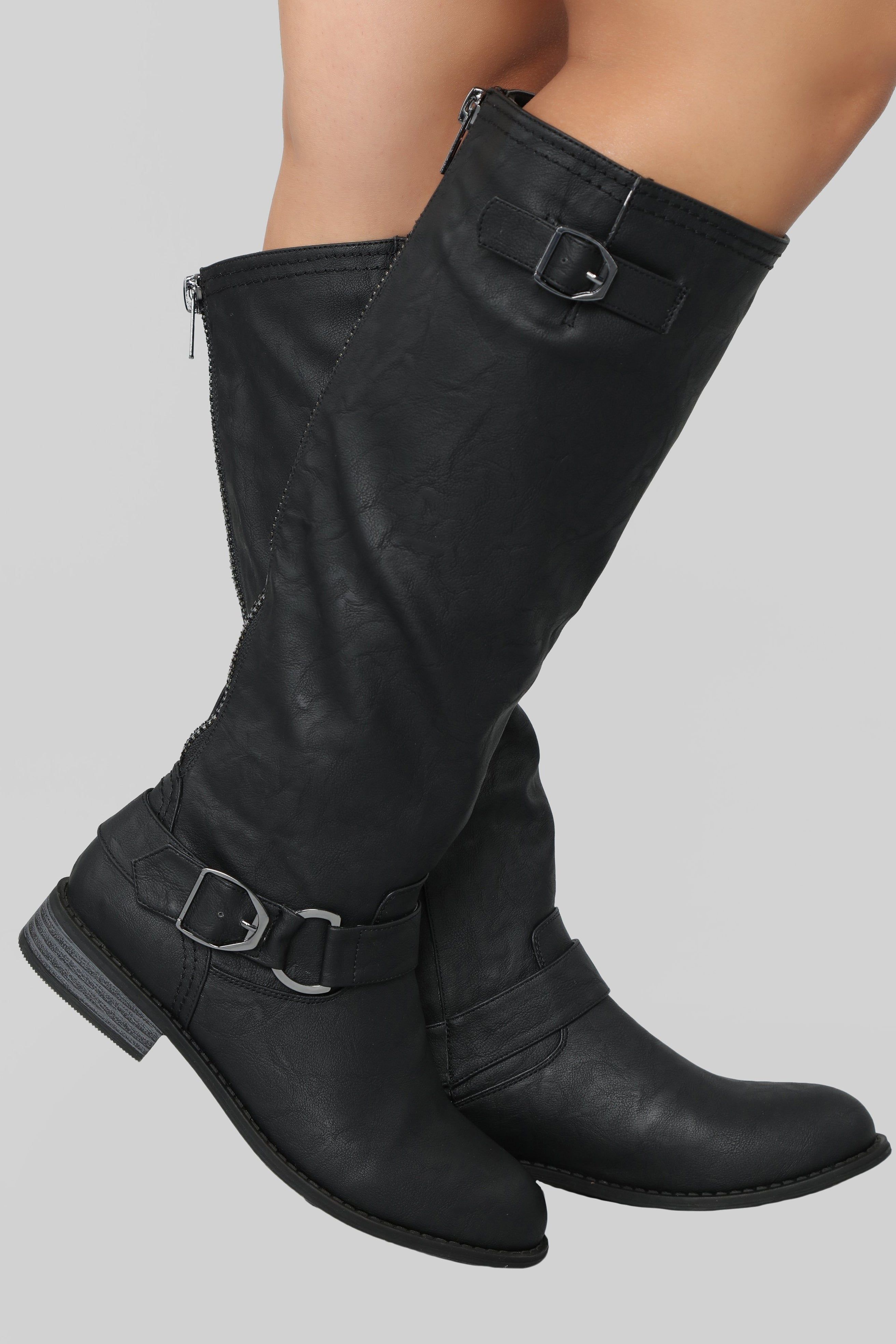 Back Away Flat Boot - Black sold by Fashion Nova