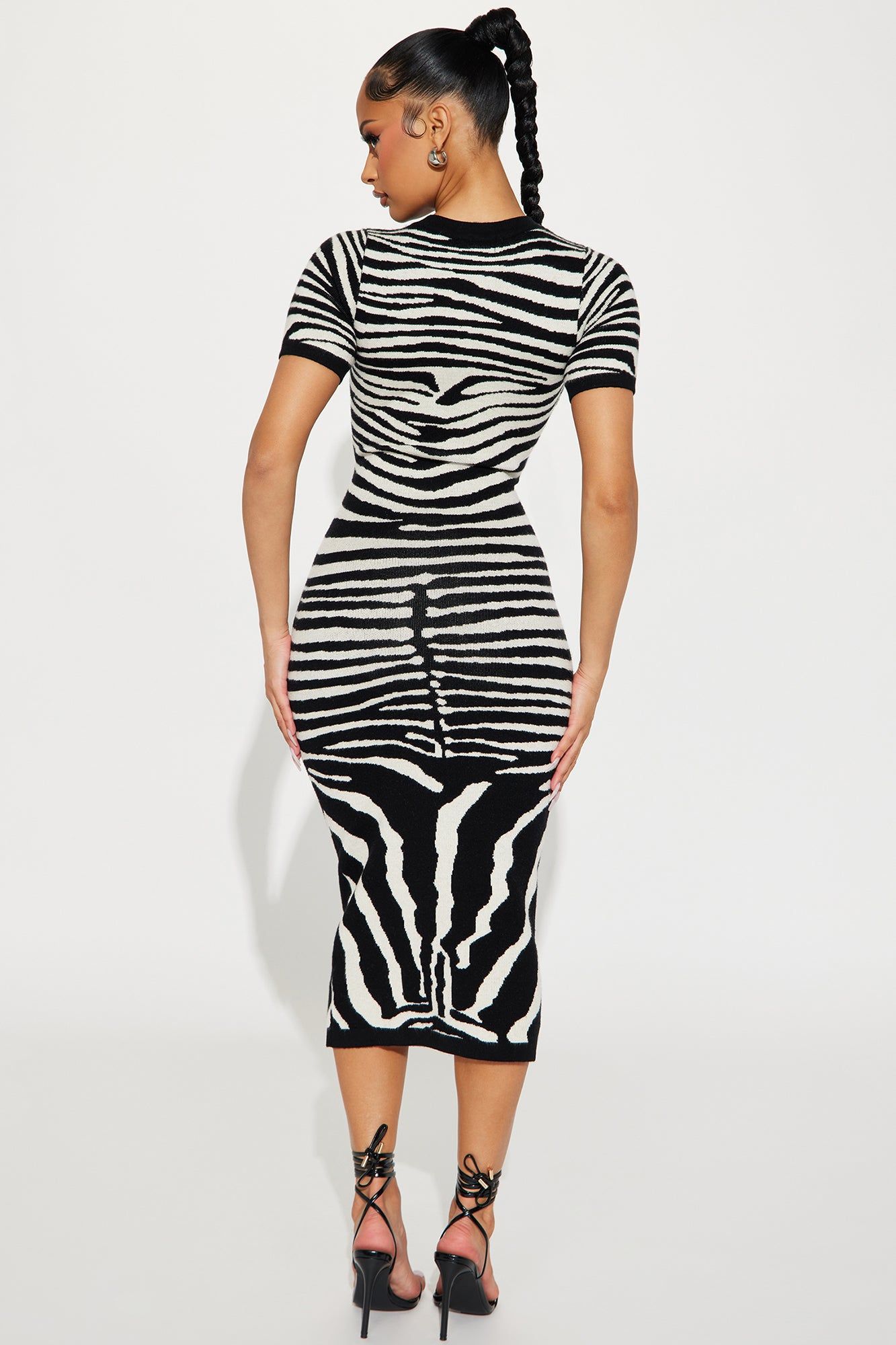Savannah Sweater Midi Dress - Black/White sold by Fashion Nova product image thumbnail 3
