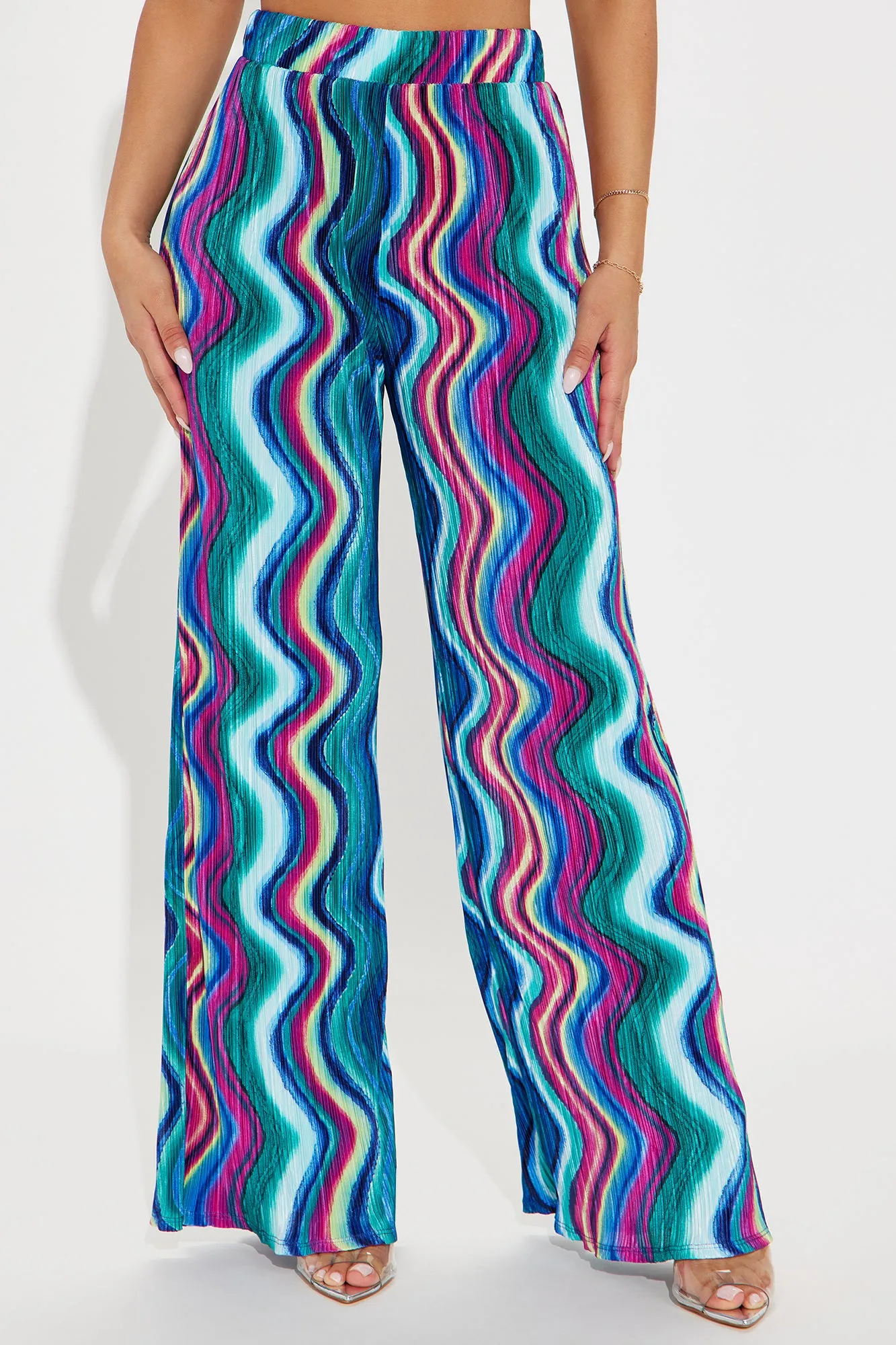 Meet By The Ocean Printed Plisse Pant - Blue/combo sold by Fashion Nova product image thumbnail 2