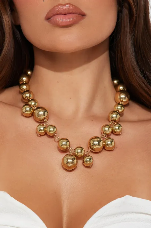 Bubble Bath Necklace - Gold sold by Fashion Nova