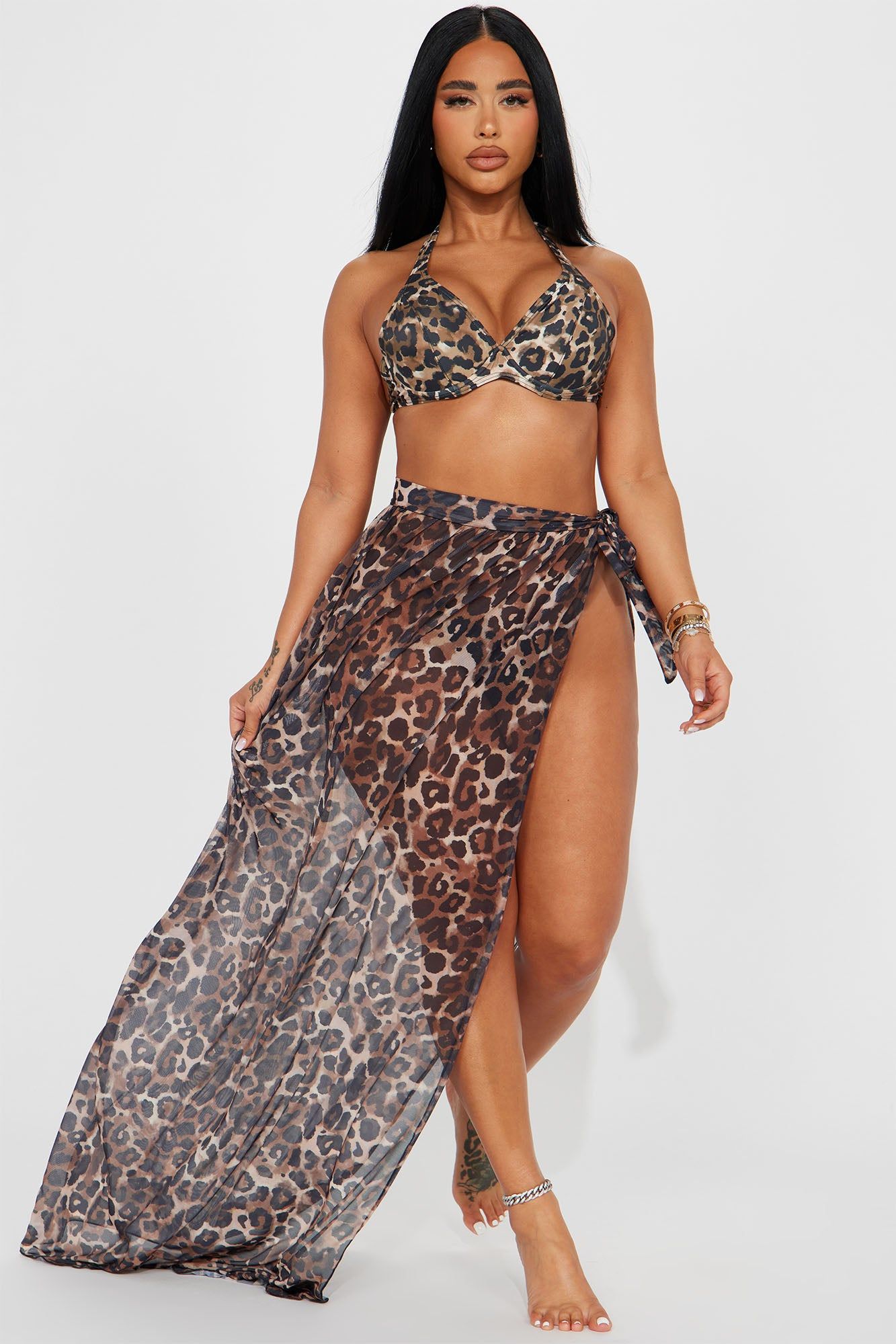 Adorn By You Cover Up Skirt - Leopard sold by Fashion Nova