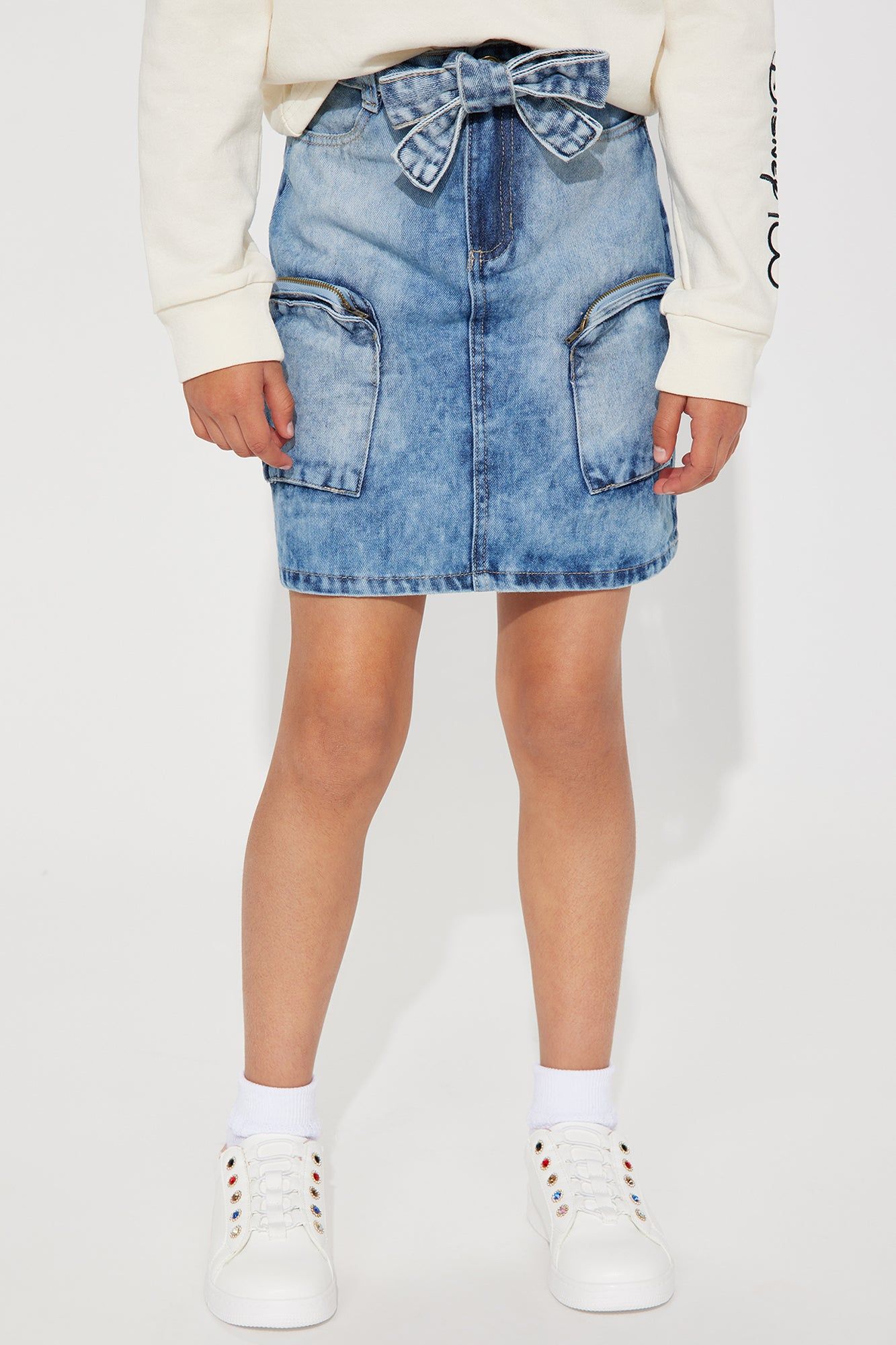 Mini Belted Acid Wash Cargo Denim Skirt - Light Wash sold by Fashion Nova product image thumbnail 2