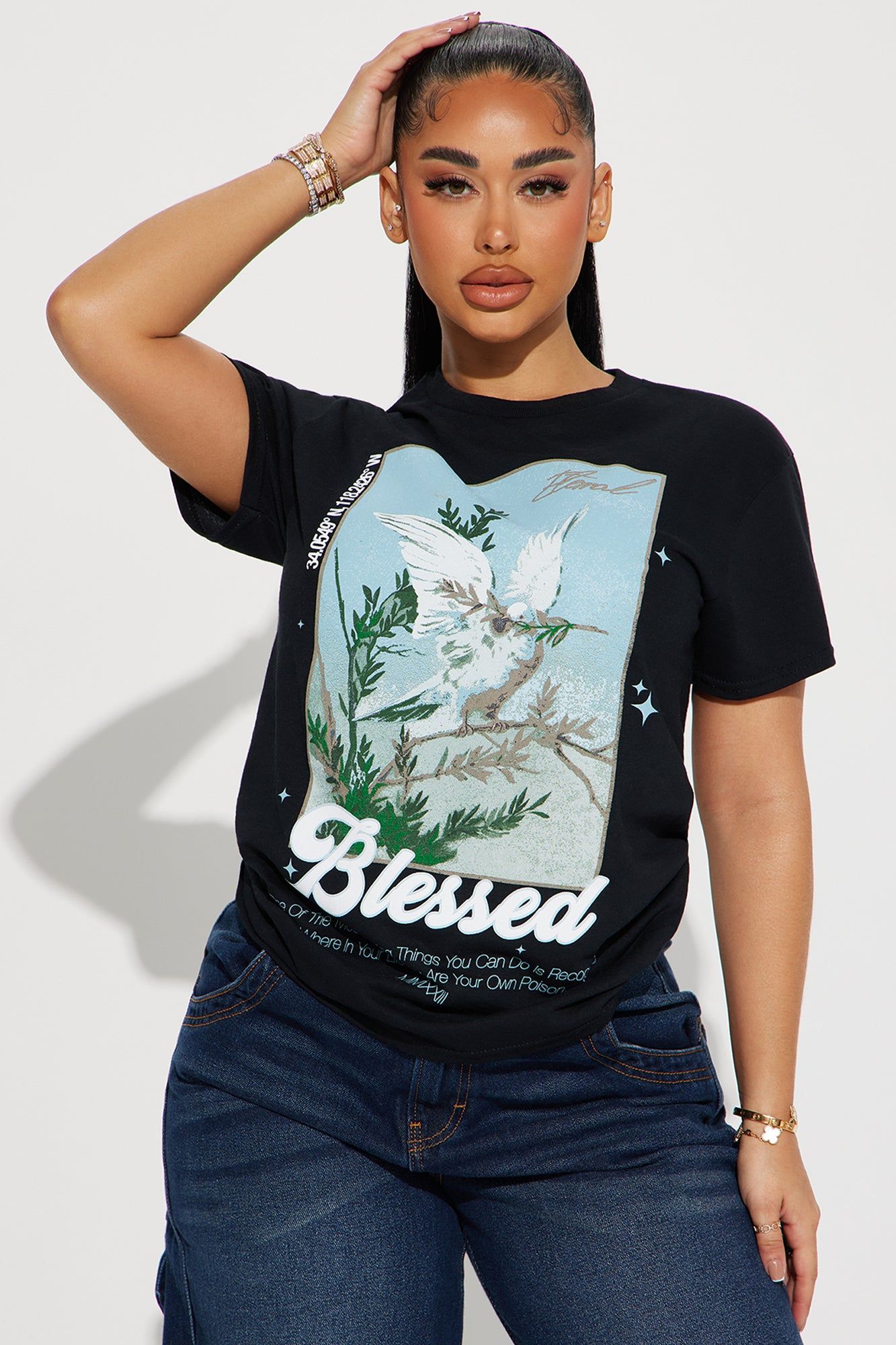 Lifetime Of Blessings Graphic Tee - Black sold by Fashion Nova