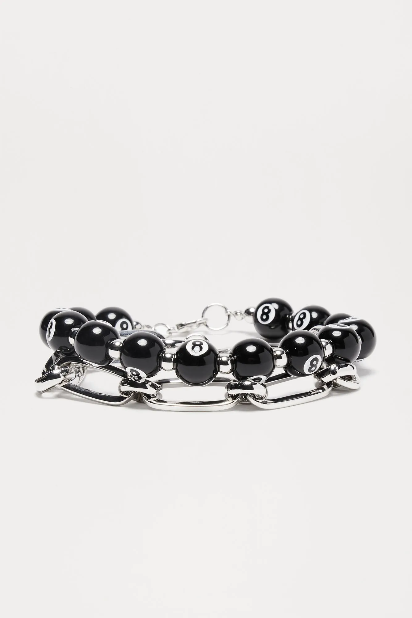 8 Ball Chain Link Bracelet Set - Black/Silver sold by Fashion Nova product image thumbnail 3