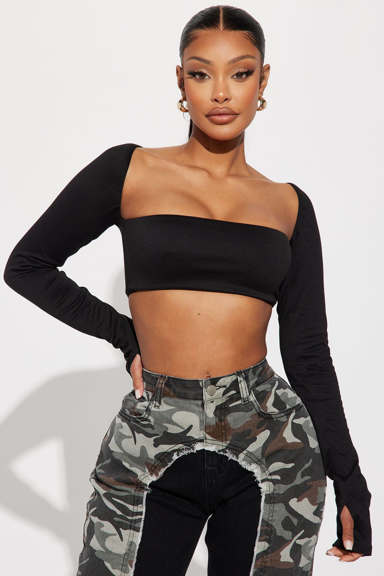 Love Tonight Crop Top - Black sold by Fashion Nova