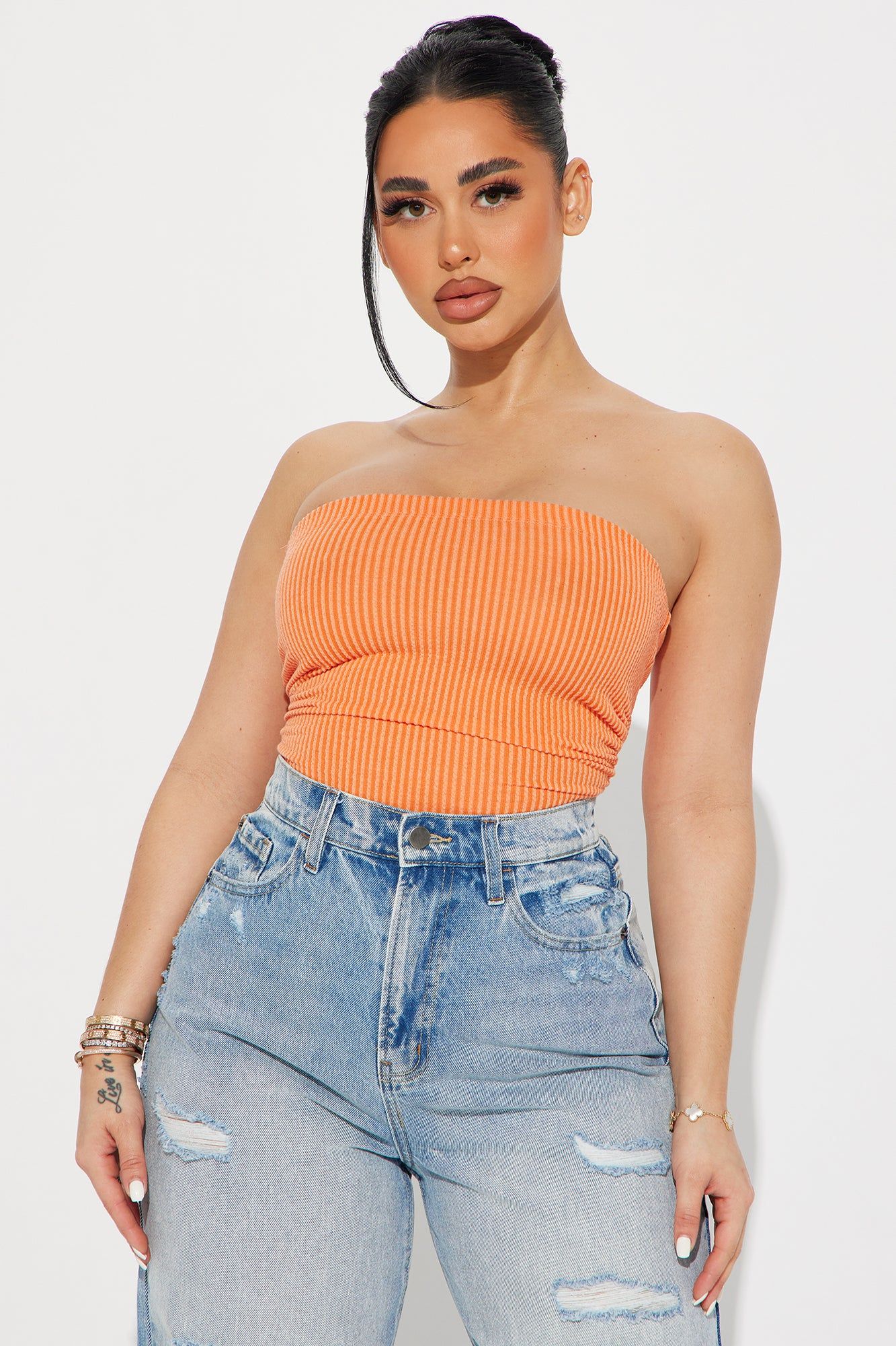 Rylin Ribbed Bodysuit - Orange sold by Fashion Nova product image thumbnail 3