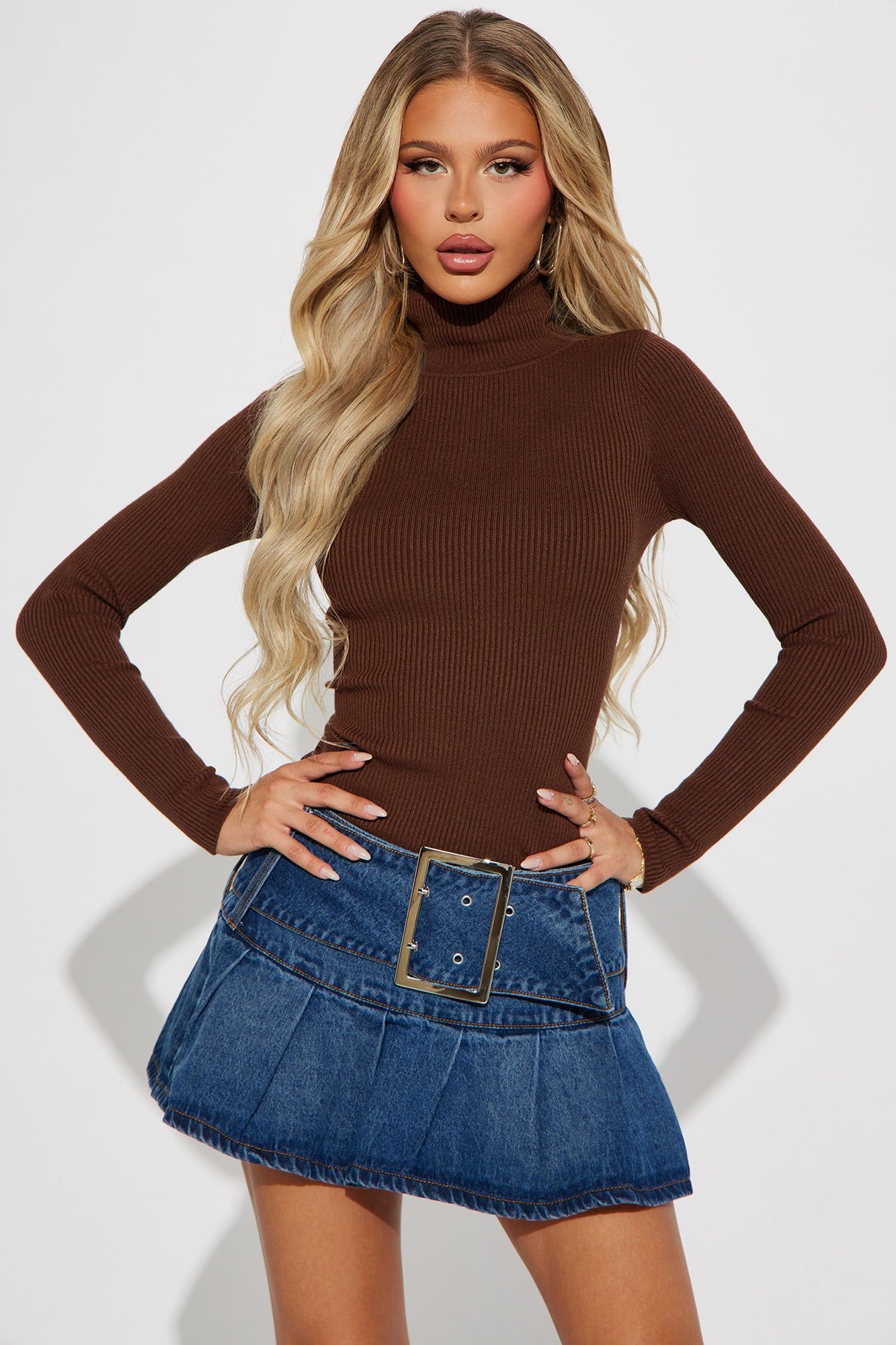 Brookside Sweater Top - Brown sold by Fashion Nova