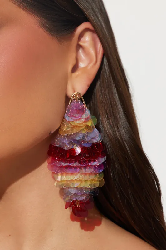 Sparkles Like Sunshine Earrings - Pink/combo sold by Fashion Nova