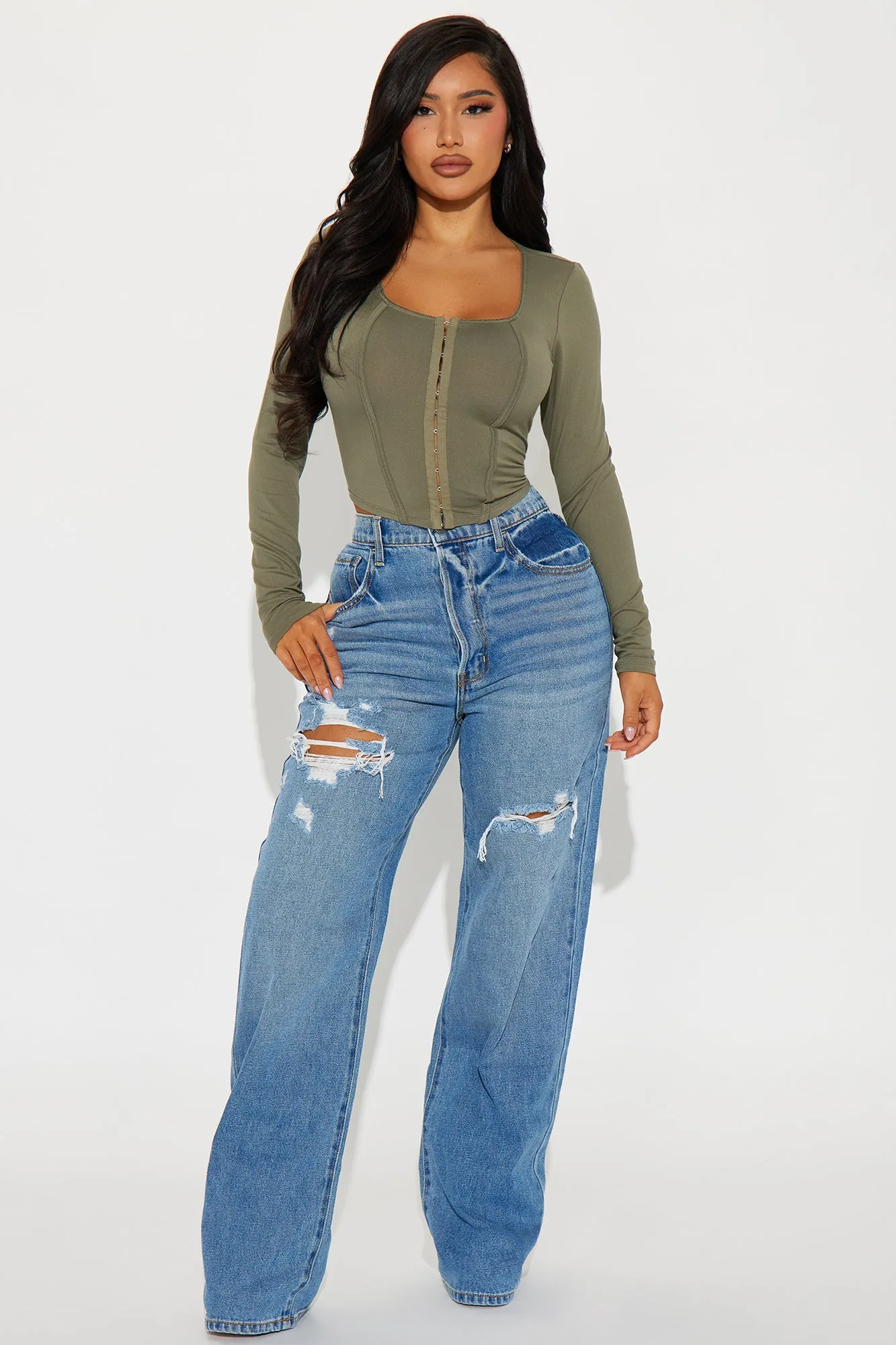 Lyric Corset Top - Olive sold by Fashion Nova product image thumbnail 2