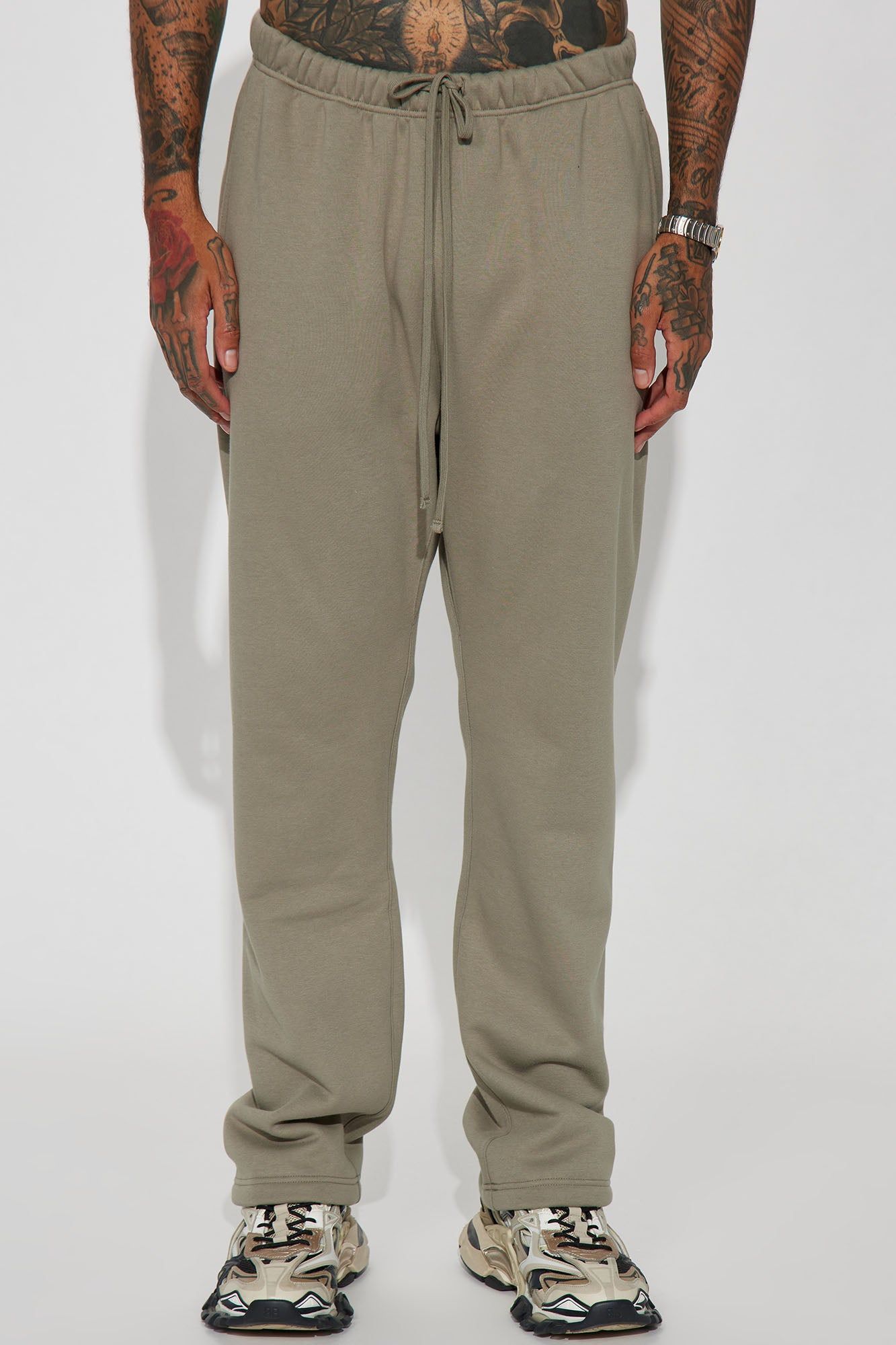 Tyson Heavyweight Straight Sweatpants - Olive sold by Fashion Nova product image thumbnail 4