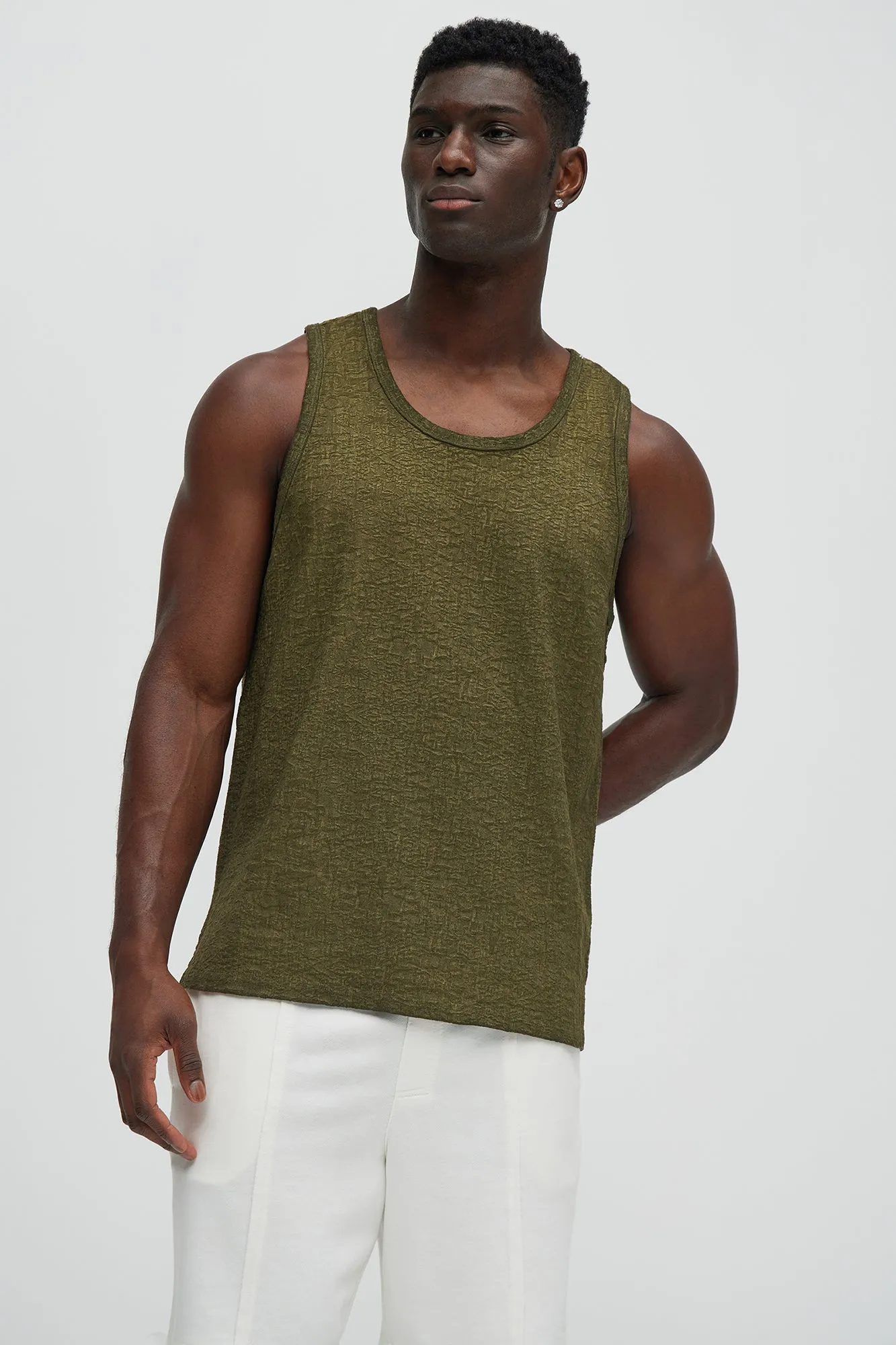 Calvin Washed Tank - Olive sold by Fashion Nova