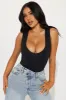 Kim Scoop Neck Bodysuit - Black sold by Fashion Nova