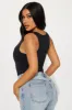 Kim Scoop Neck Bodysuit - Black sold by Fashion Nova