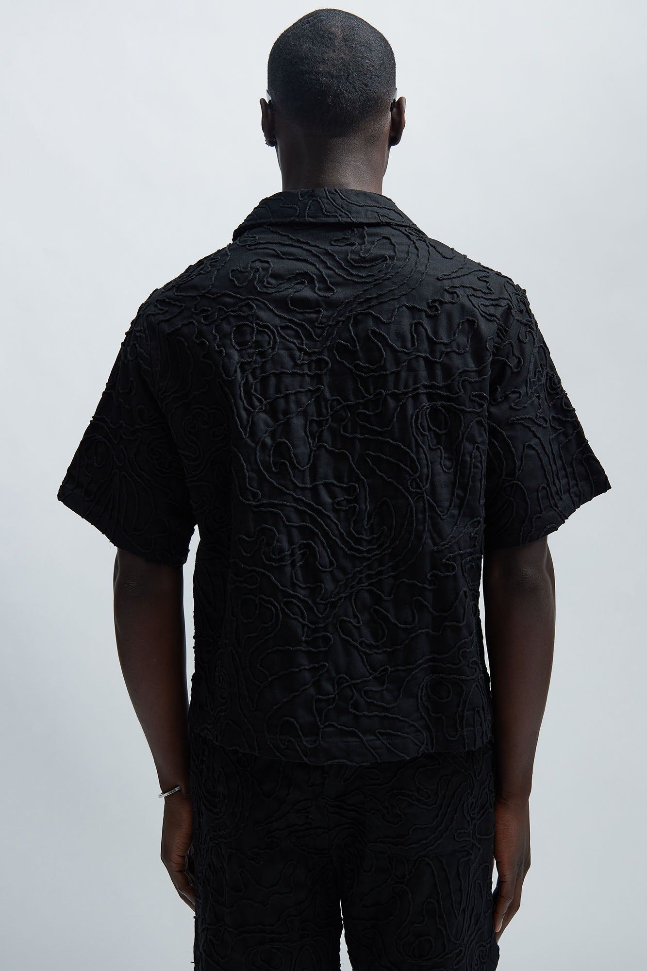 Swirl Jacquard Linen Shirt - Black sold by Fashion Nova product image thumbnail 4