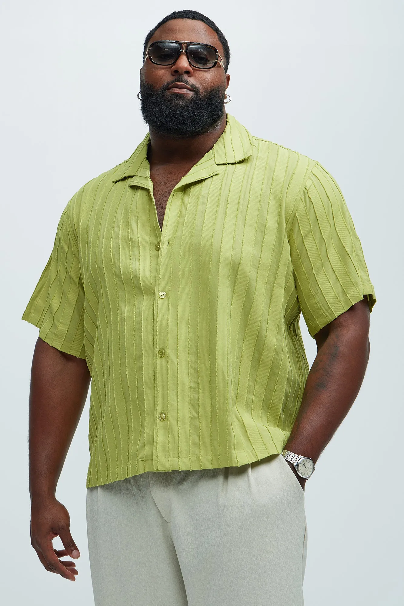 Charles Striped Shirt - Lime sold by Fashion Nova product image thumbnail 4
