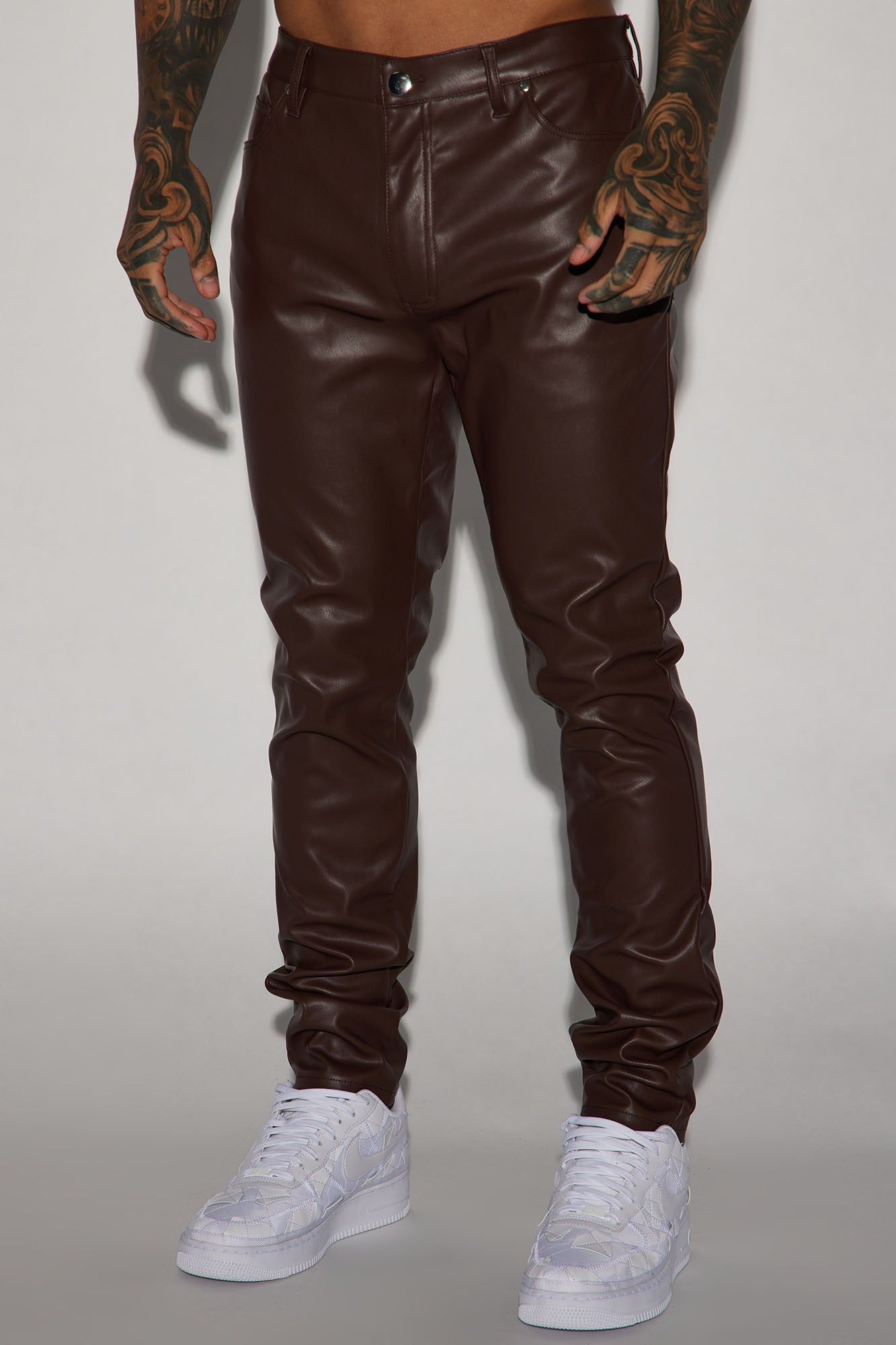 Your Favorite Faux Leather Skinny Pants - Dark Brown sold by Fashion Nova product image thumbnail 4