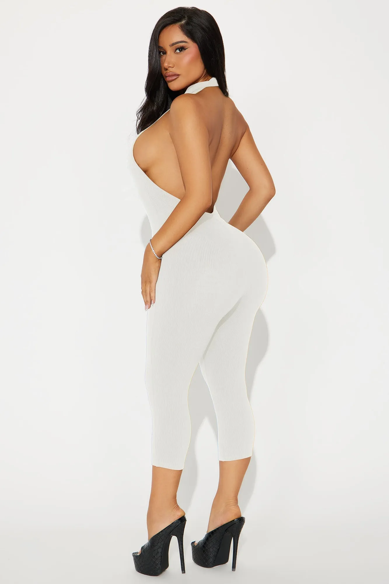 Cassandra Snatched Capri Jumpsuit - Off White sold by Fashion Nova product image thumbnail 3