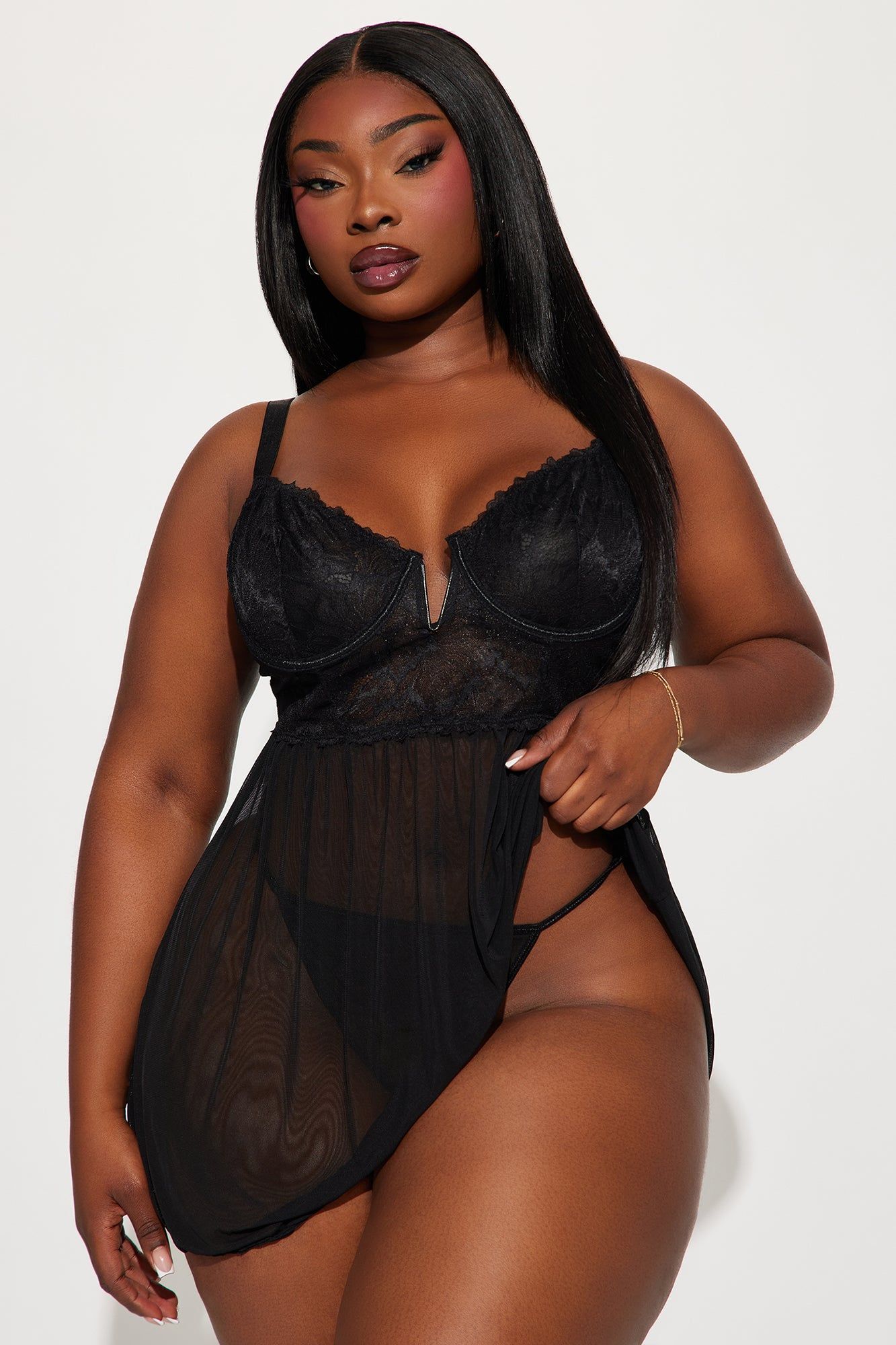 Flaunt It All Babydoll - Black sold by Fashion Nova