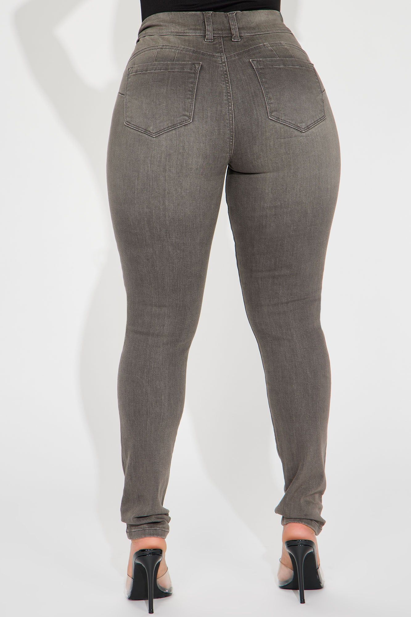 Double Take Booty Lifting Stretch Skinny Jeans - Grey sold by Fashion Nova product image thumbnail 3
