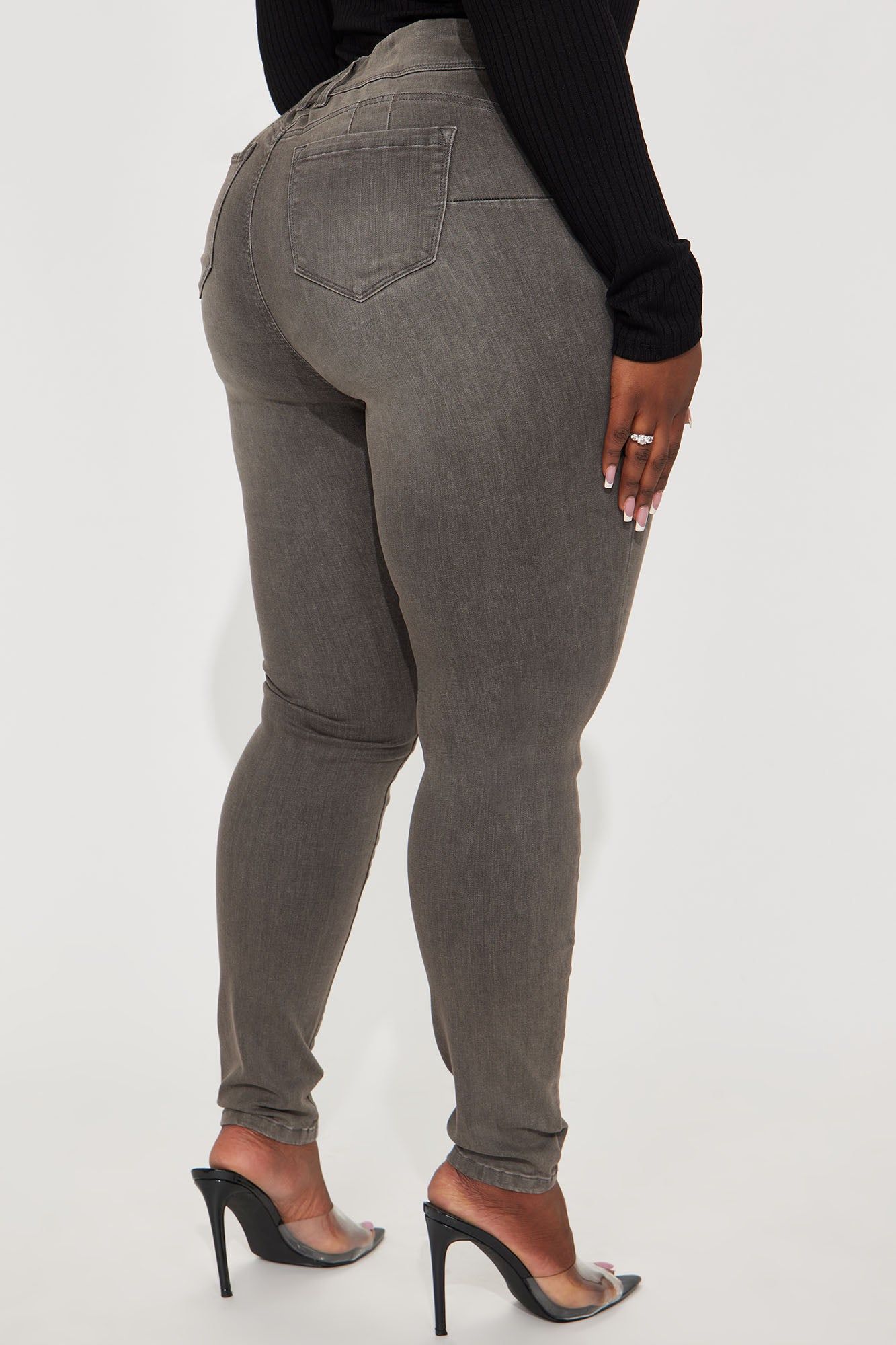 Double Take Booty Lifting Stretch Skinny Jeans - Grey sold by Fashion Nova product image thumbnail 7