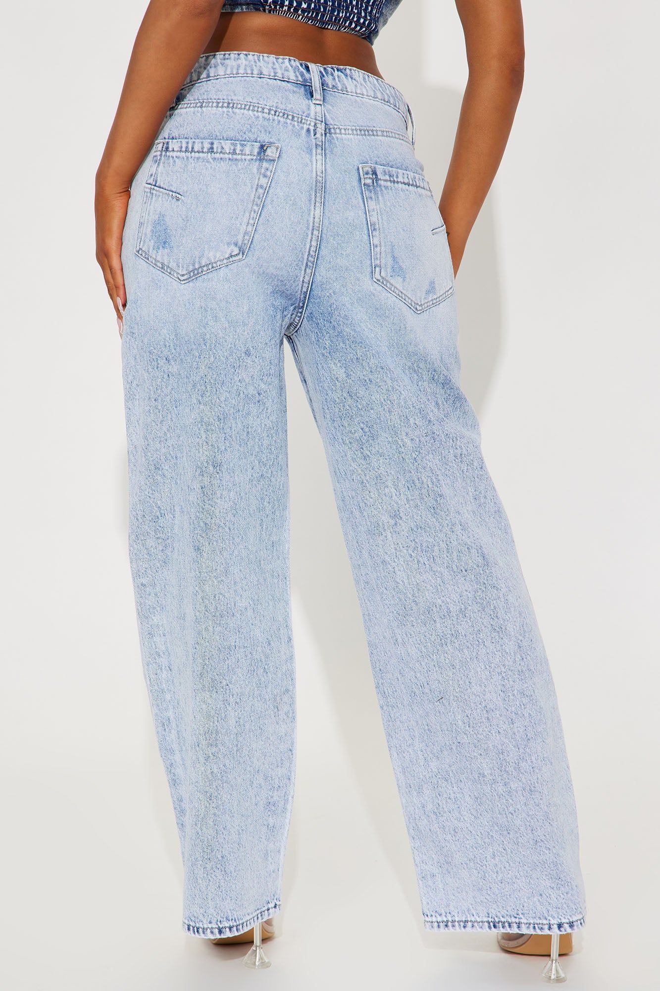 Biggest Flirt Fold Over Waist Straight Leg Jean - Light Wash sold by Fashion Nova product image thumbnail 3