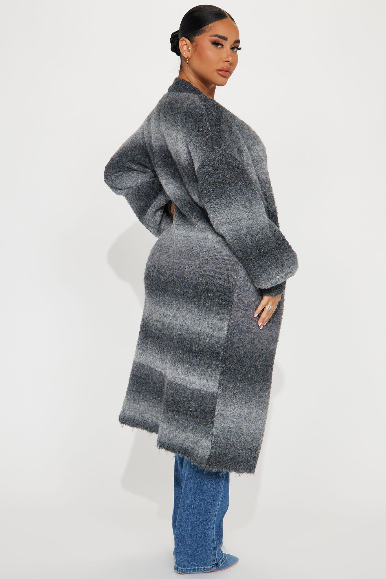 Mood Ring Open Front Cardigan - Grey/combo sold by Fashion Nova product image thumbnail 3