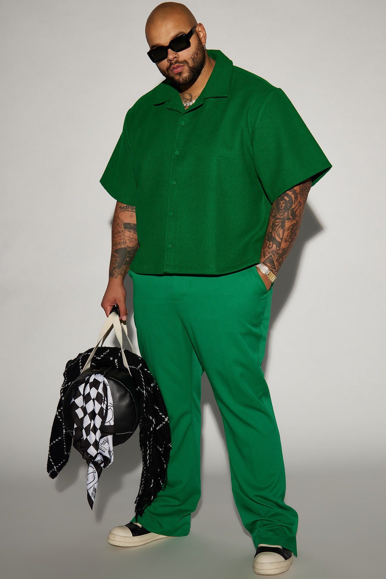 Wilder Textured Weave Cropped Button Up Shirt - Green sold by Fashion Nova product image thumbnail 5