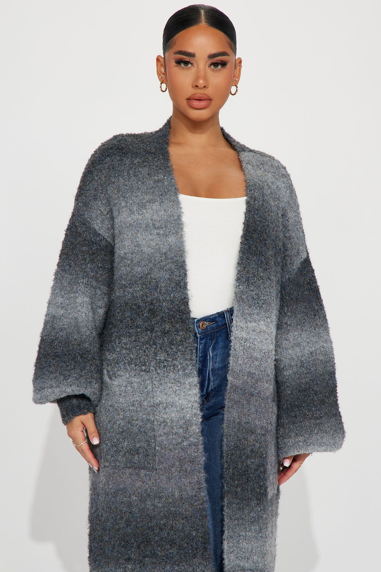 Mood Ring Open Front Cardigan - Grey/combo sold by Fashion Nova product image thumbnail 2
