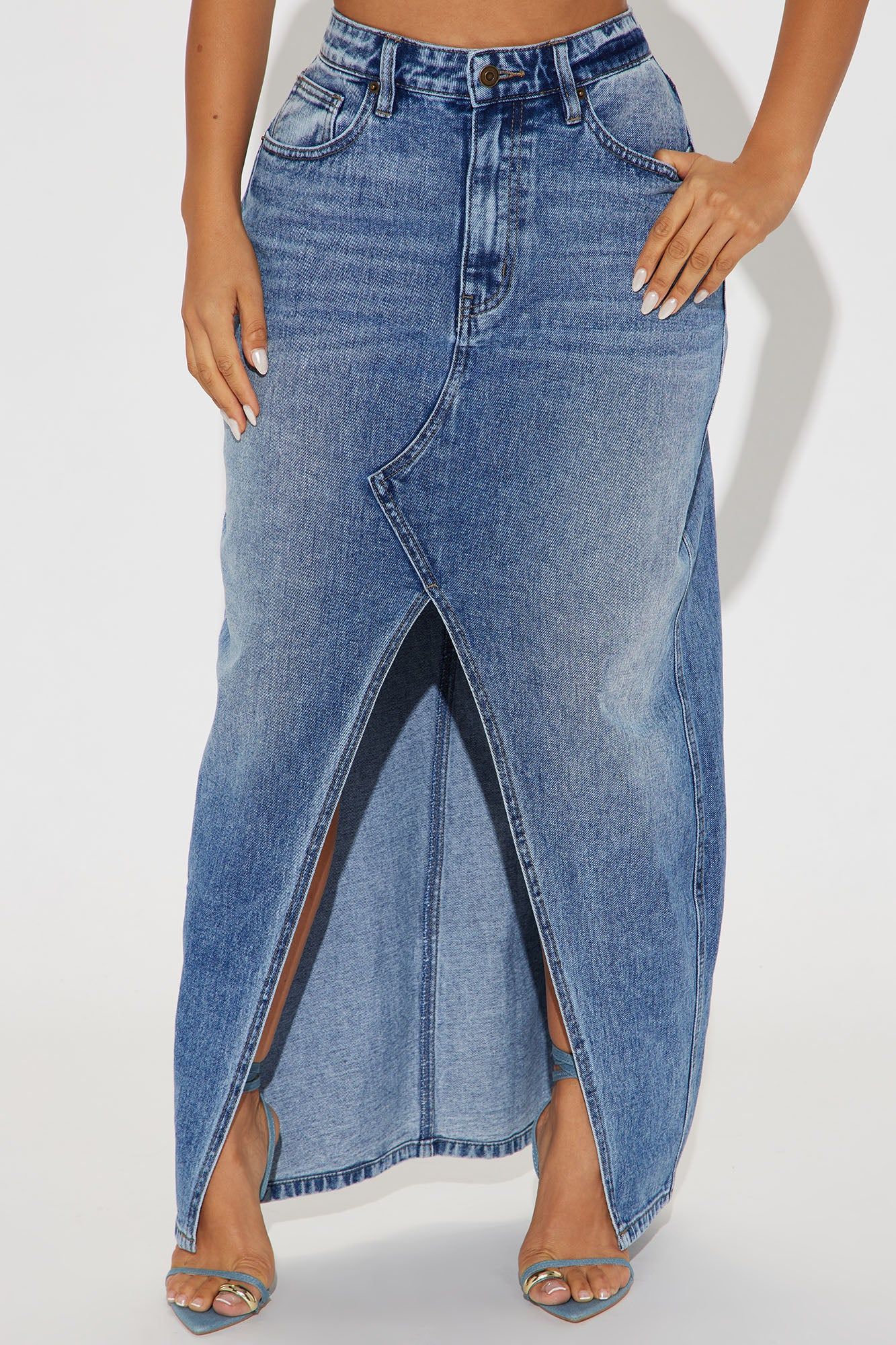 Lone Pine Denim Maxi Skirt - Medium Wash sold by Fashion Nova product image thumbnail 2
