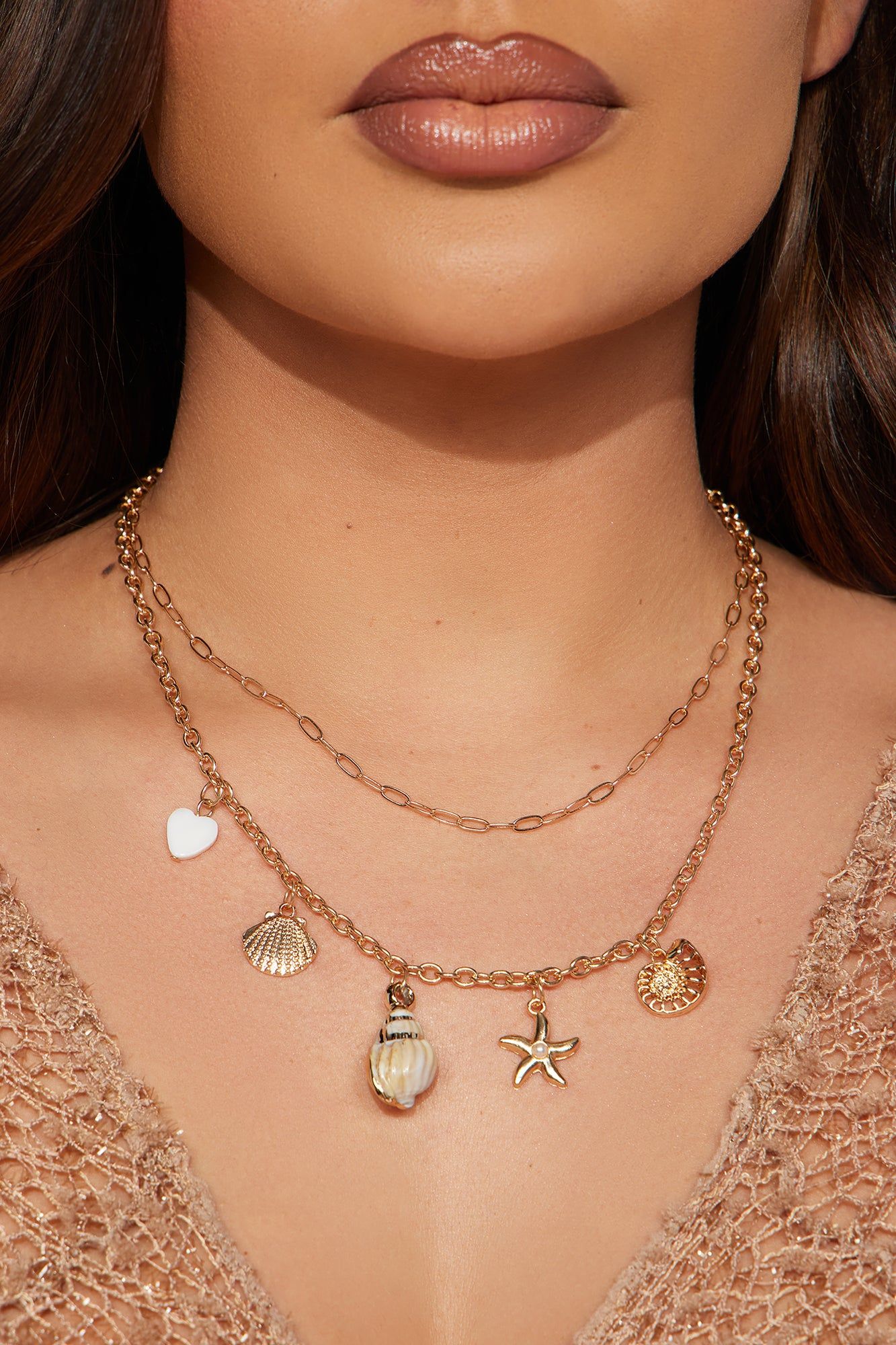 Treasures Of The Sea Necklace - Gold sold by Fashion Nova