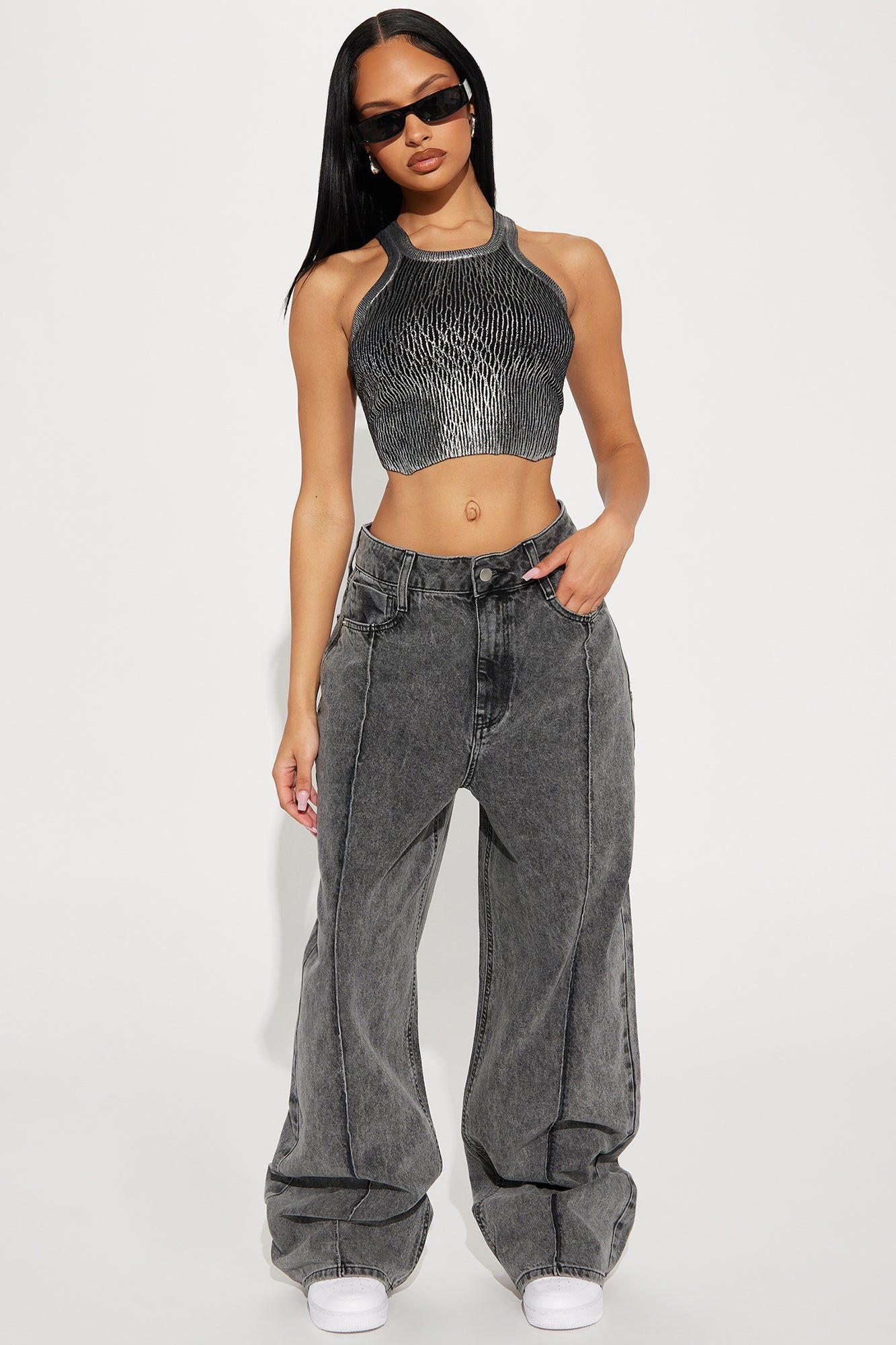 Midnight Love Sweater Top - Gunmetal sold by Fashion Nova product image thumbnail 2