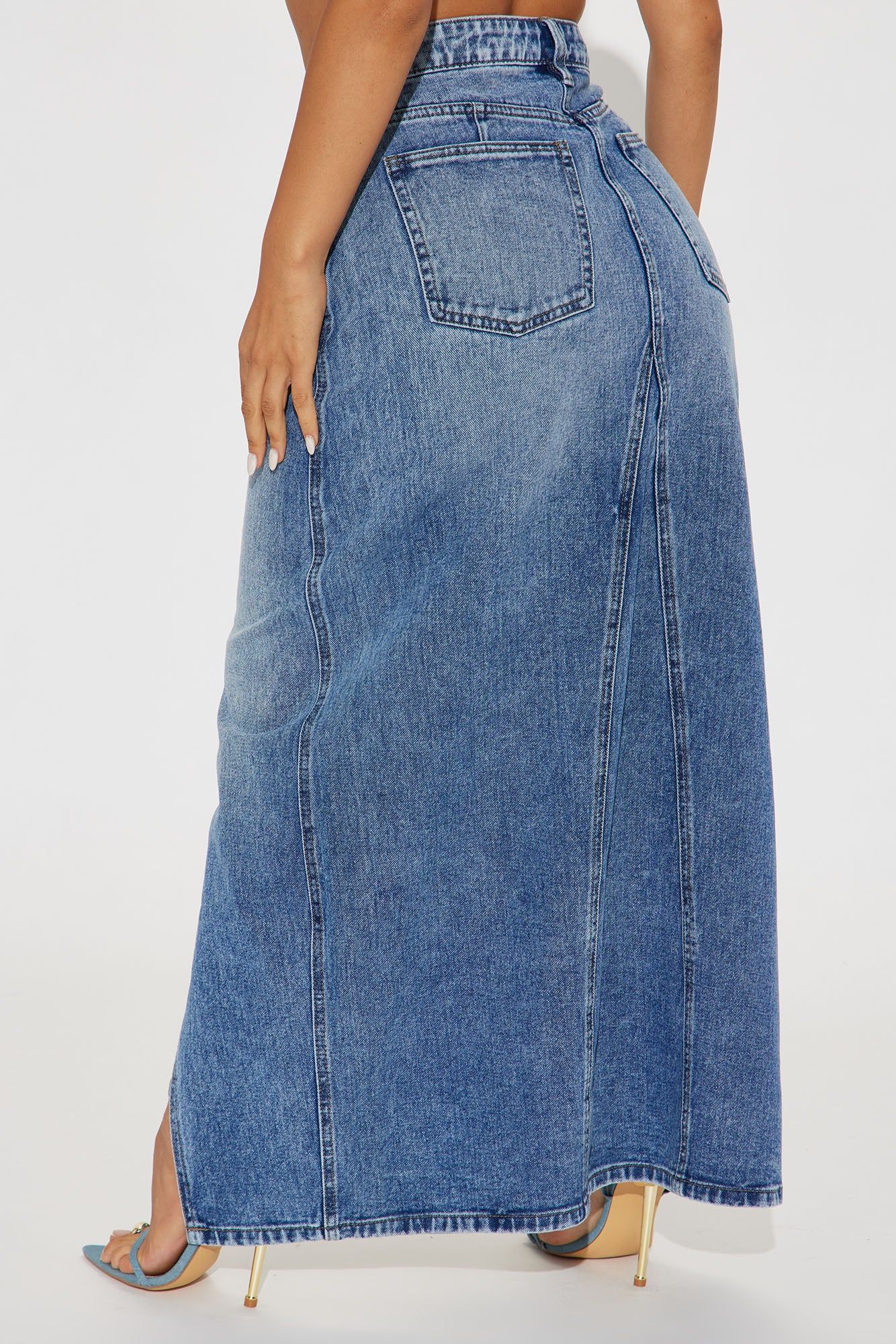 Lone Pine Denim Maxi Skirt - Medium Wash sold by Fashion Nova product image thumbnail 4