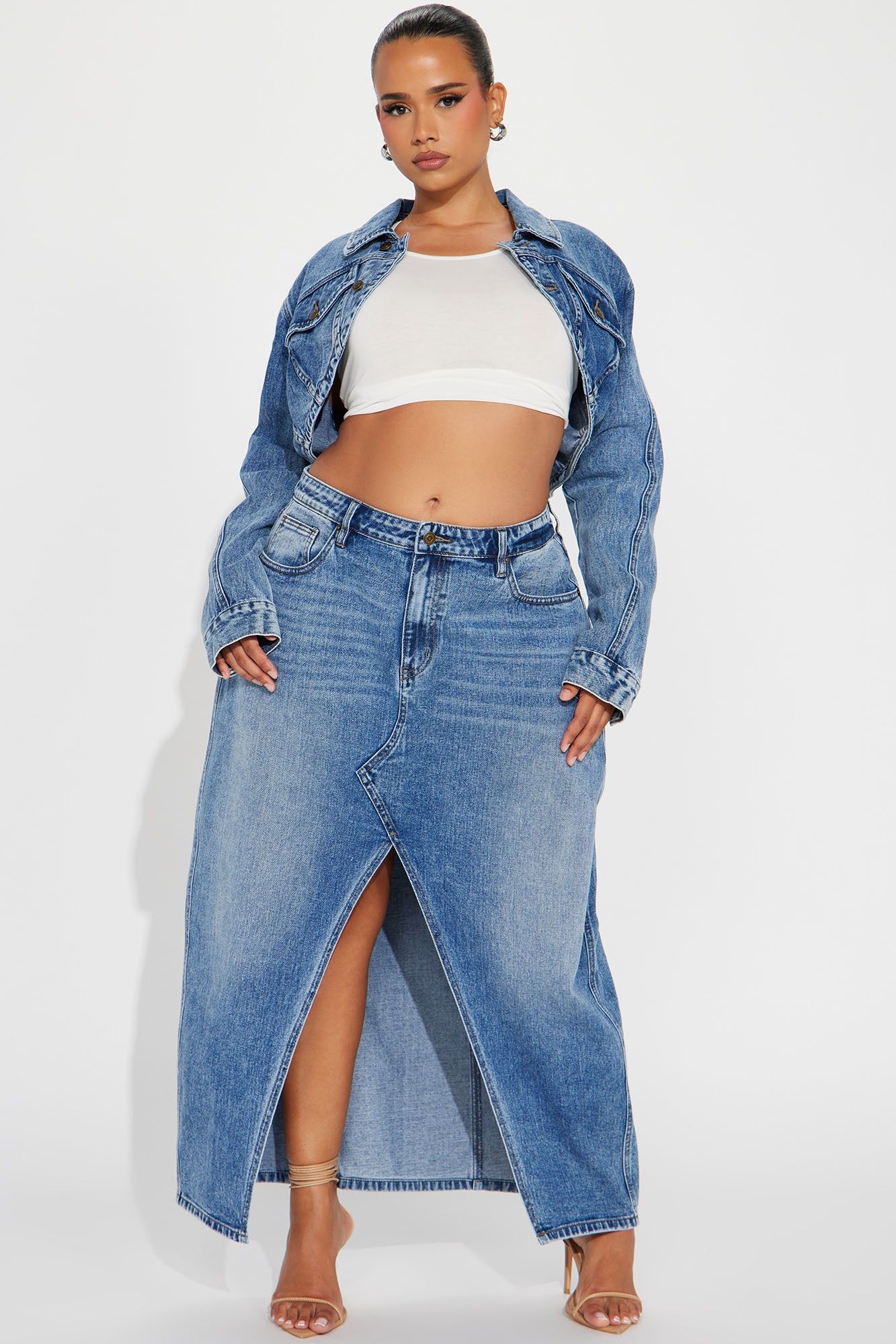 Lone Pine Denim Maxi Skirt - Medium Wash sold by Fashion Nova product image thumbnail 5