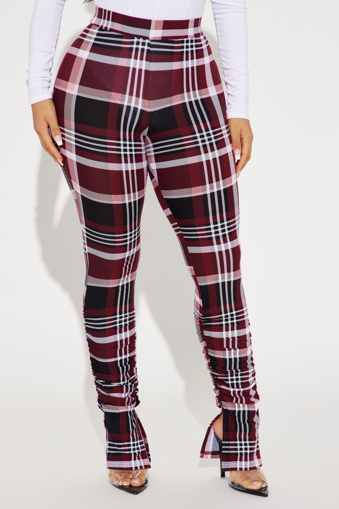 Got It Stacked Pant - Burgundy/combo sold by Fashion Nova product image thumbnail 2