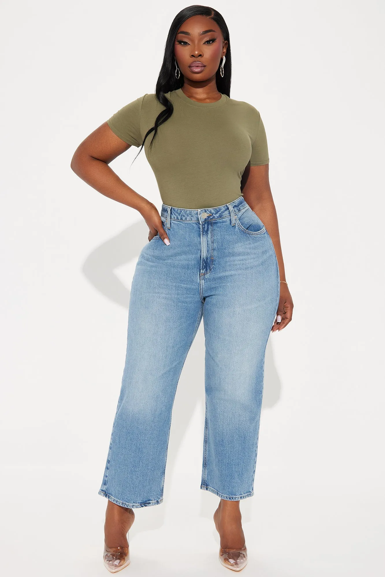 Stuck In Your Head Cropped Straight Leg Jeans - Light Wash sold by Fashion Nova product image thumbnail 4
