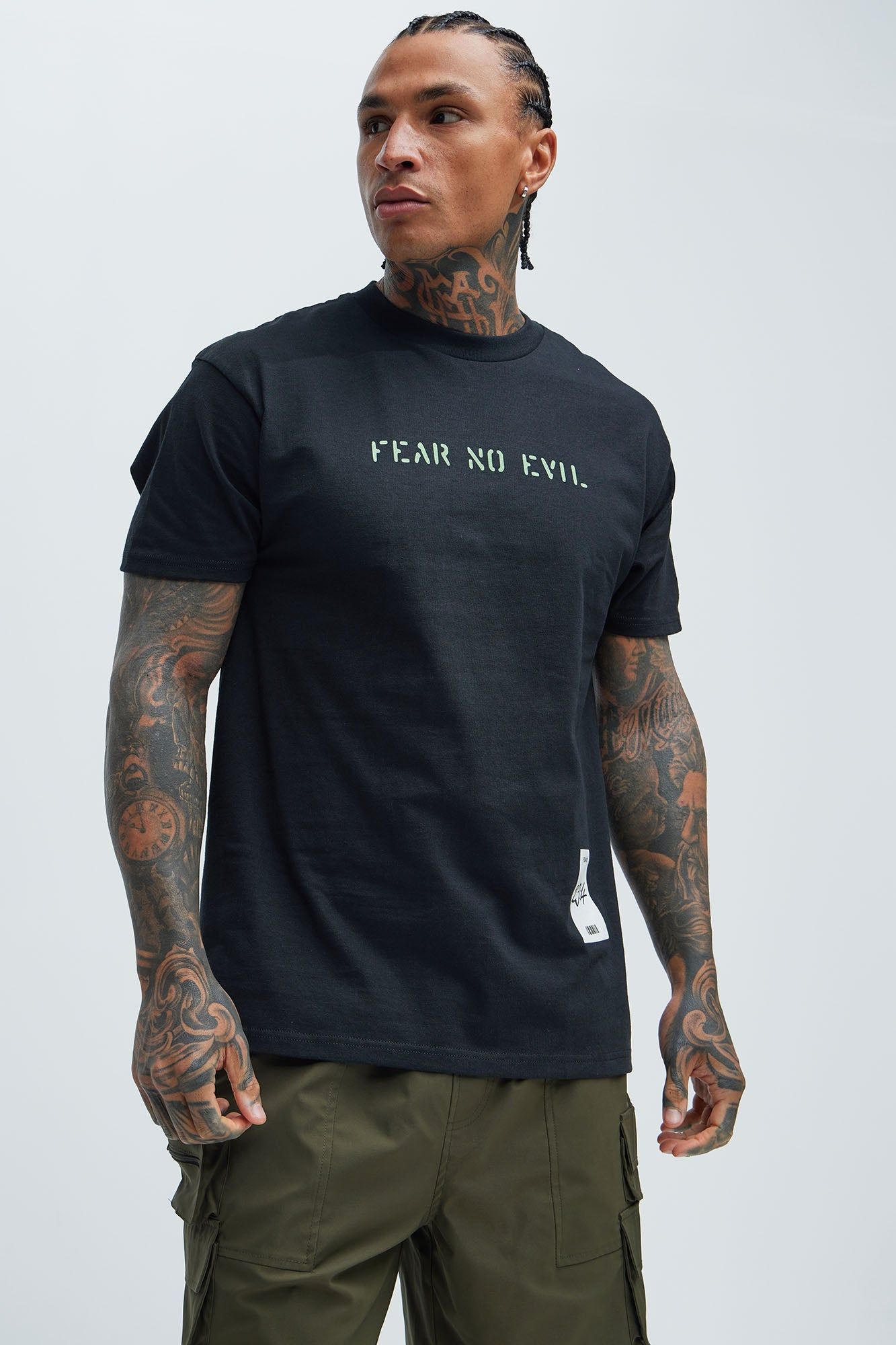 I Will Fear No Evil Short Sleeve Tee - Black sold by Fashion Nova