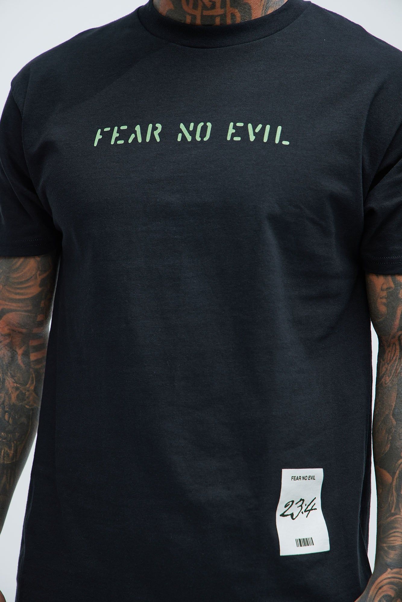 I Will Fear No Evil Short Sleeve Tee - Black sold by Fashion Nova product image thumbnail 3