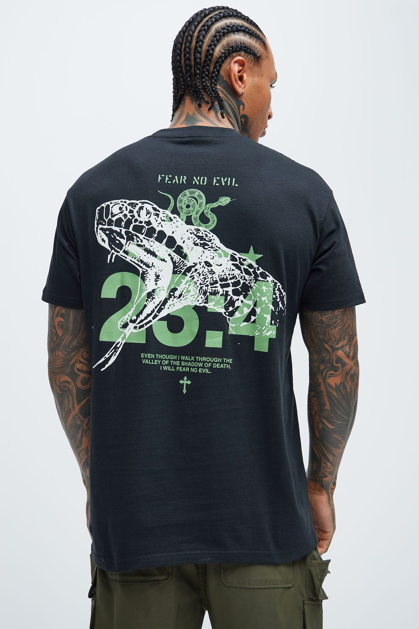 I Will Fear No Evil Short Sleeve Tee - Black sold by Fashion Nova product image thumbnail 4