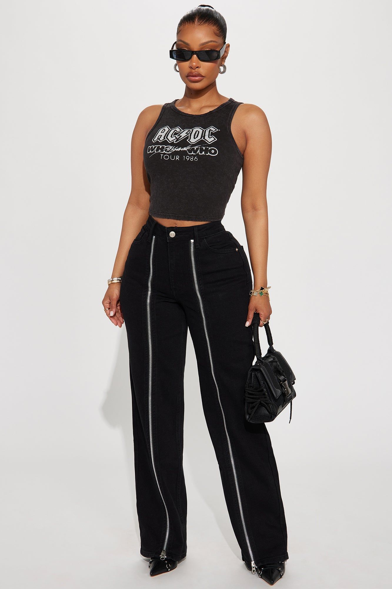 ACDC Washed and Distressed Tank Top - Black Wash sold by Fashion Nova product image thumbnail 2