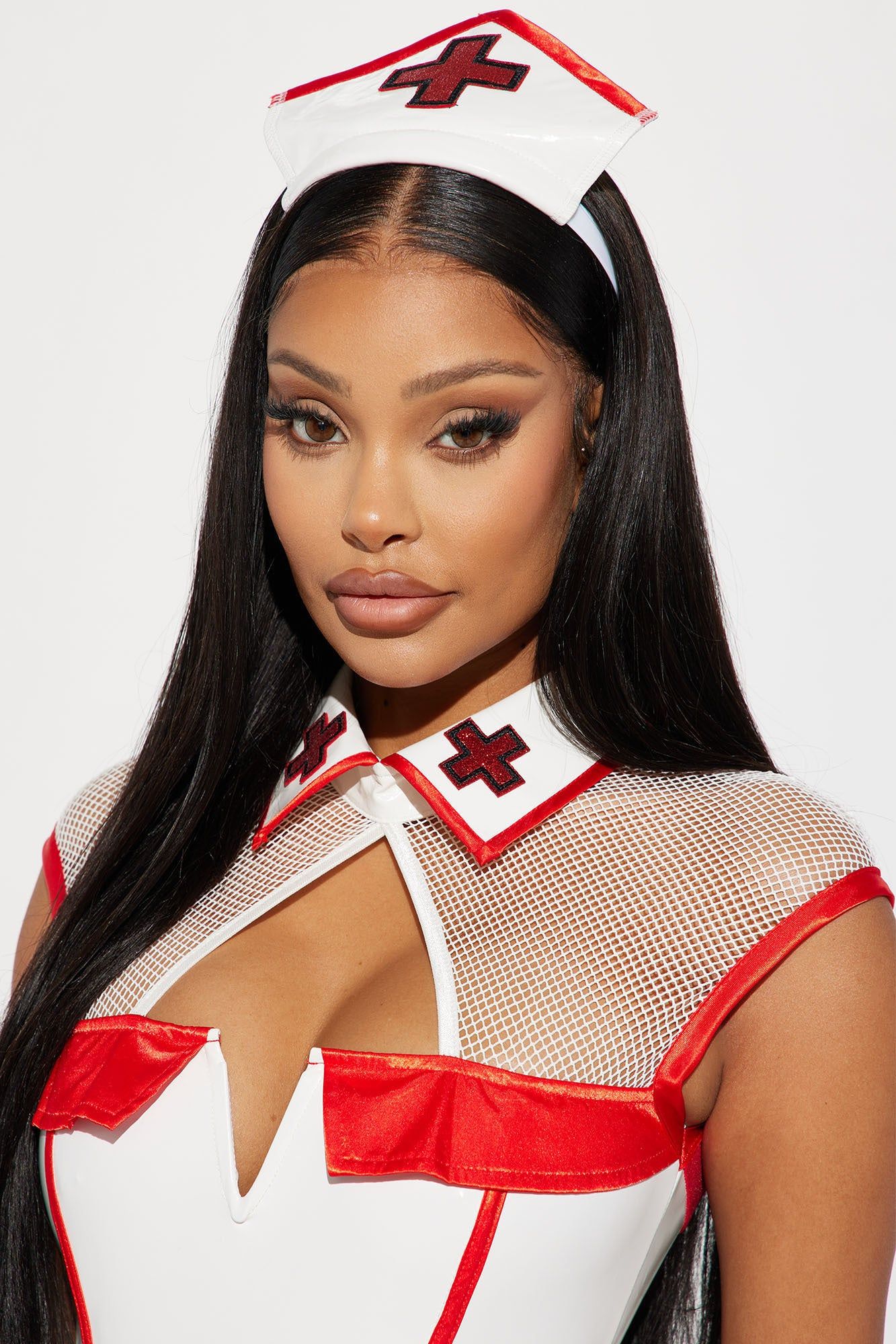 Head Nurse 4 Piece Costume Set - White/combo sold by Fashion Nova product image thumbnail 3