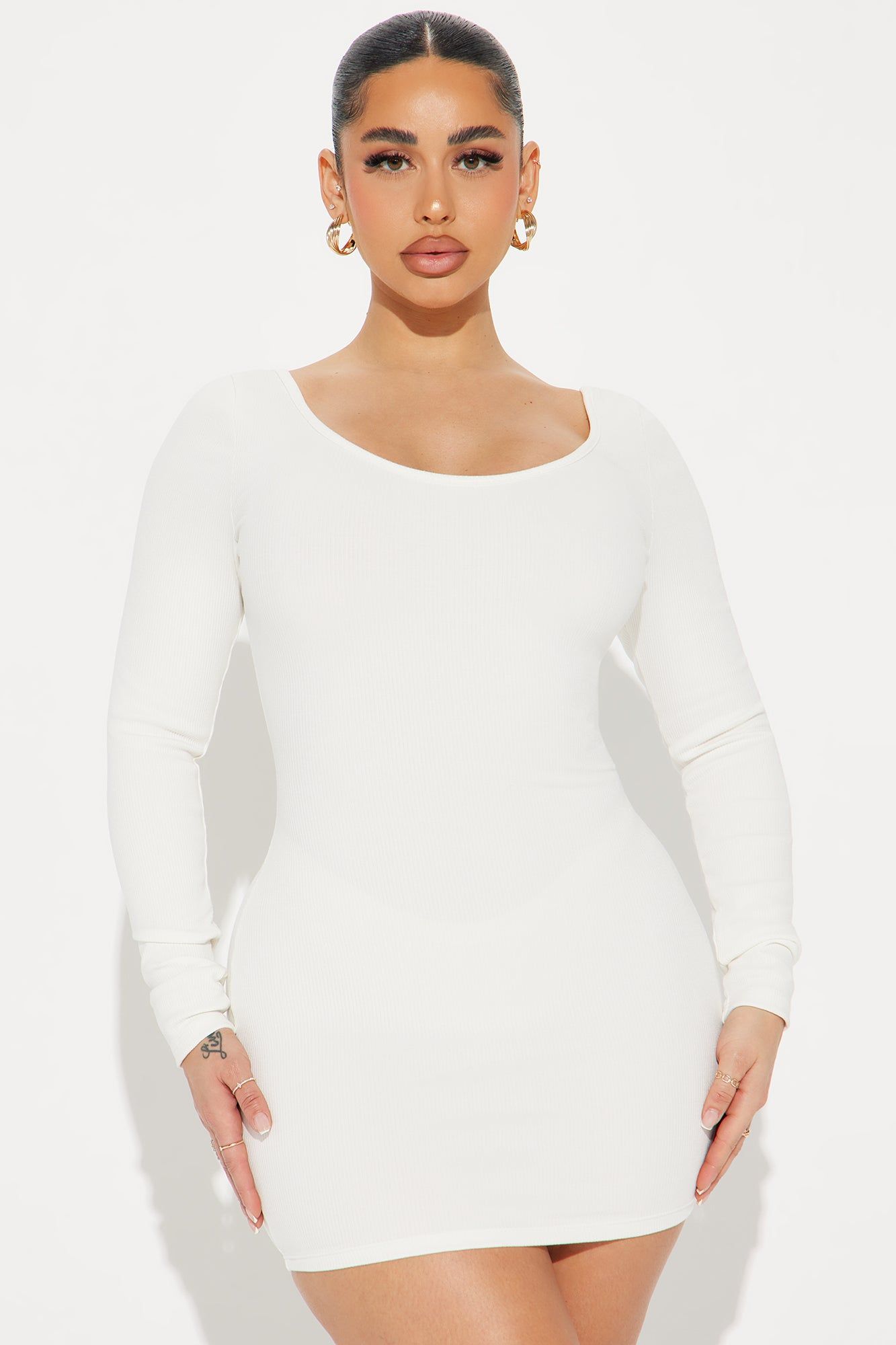 Marley Snatched Mini Dress - Off White sold by Fashion Nova product image thumbnail 2