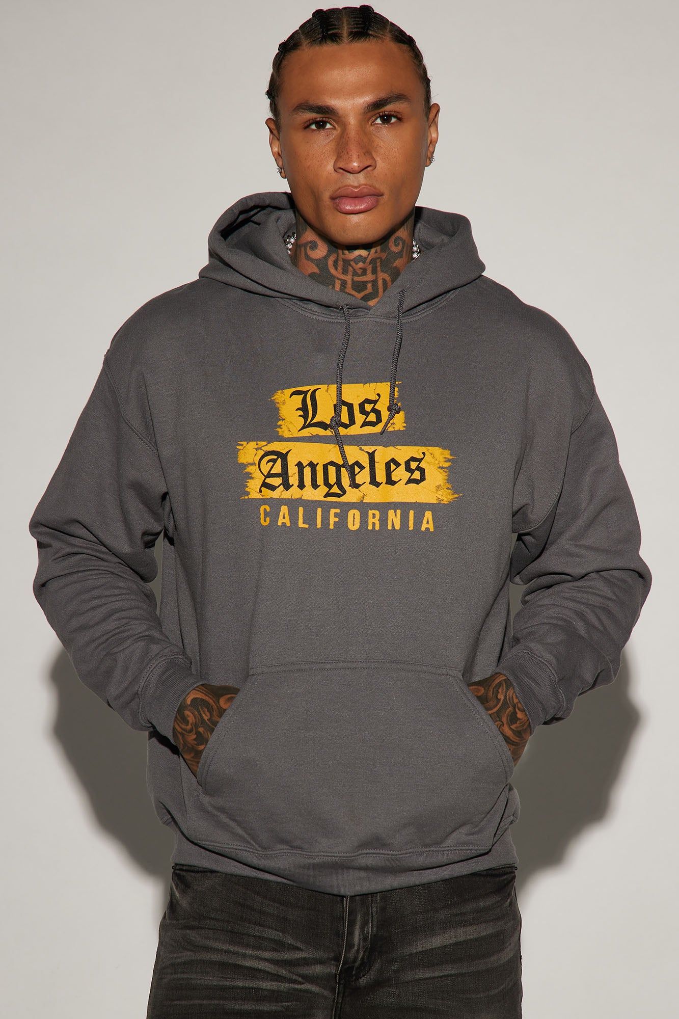 LA Kanji Hoodie - Charcoal sold by Fashion Nova